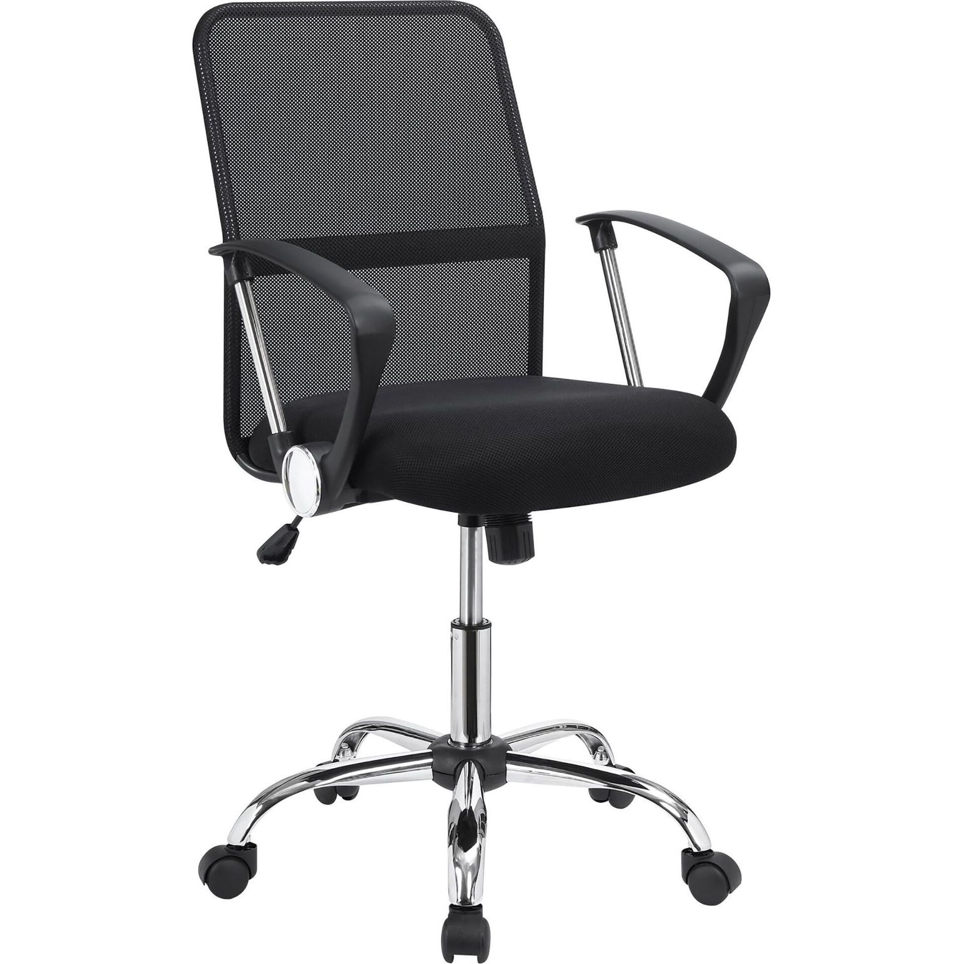 Black Swivel Office Chair With Casters