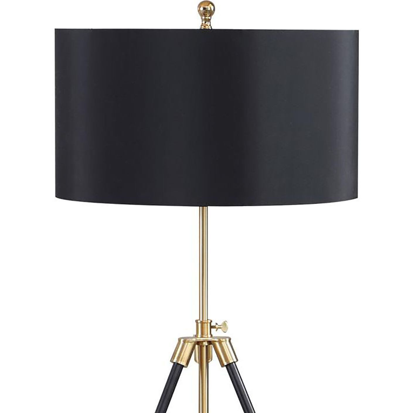 Black And Gold Tripod Drum Shade Floor Lamp