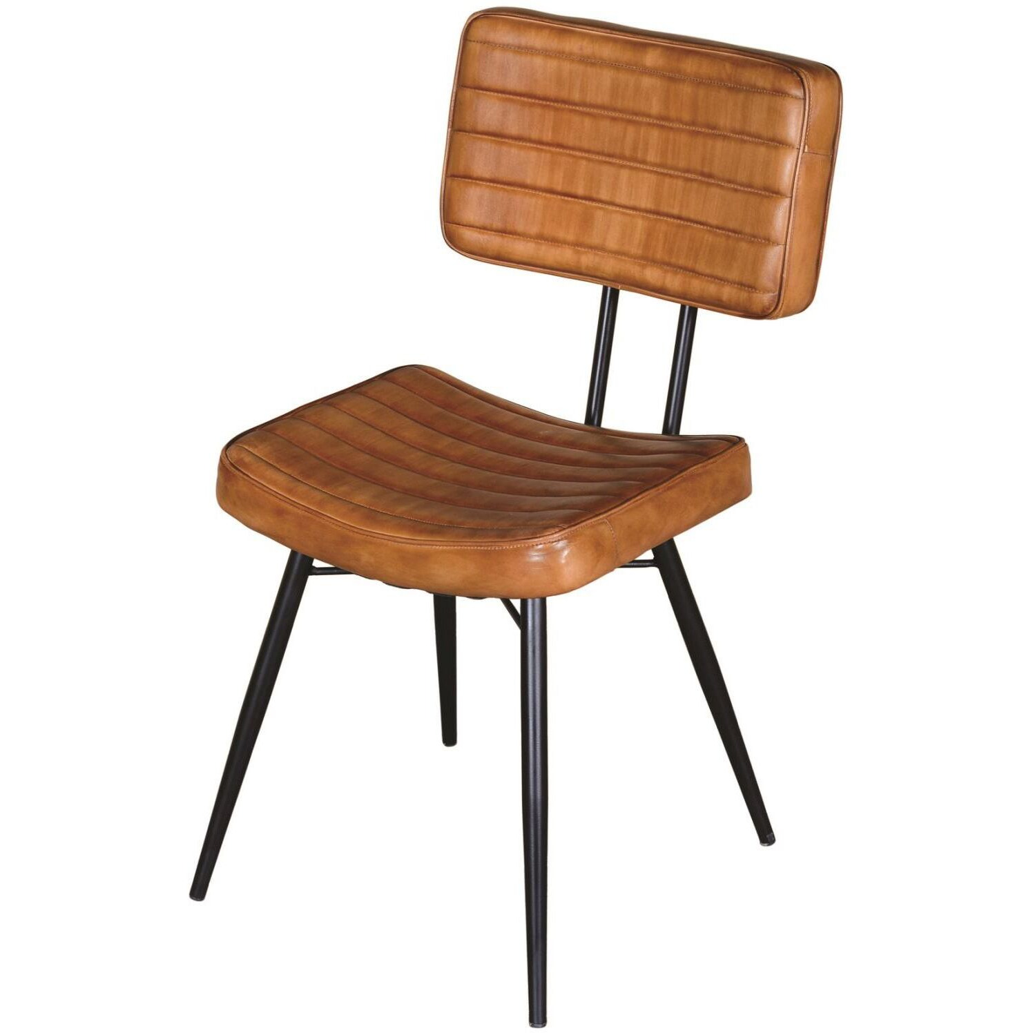 Camel And Black Tufted Side Chairs (Set Of 2)