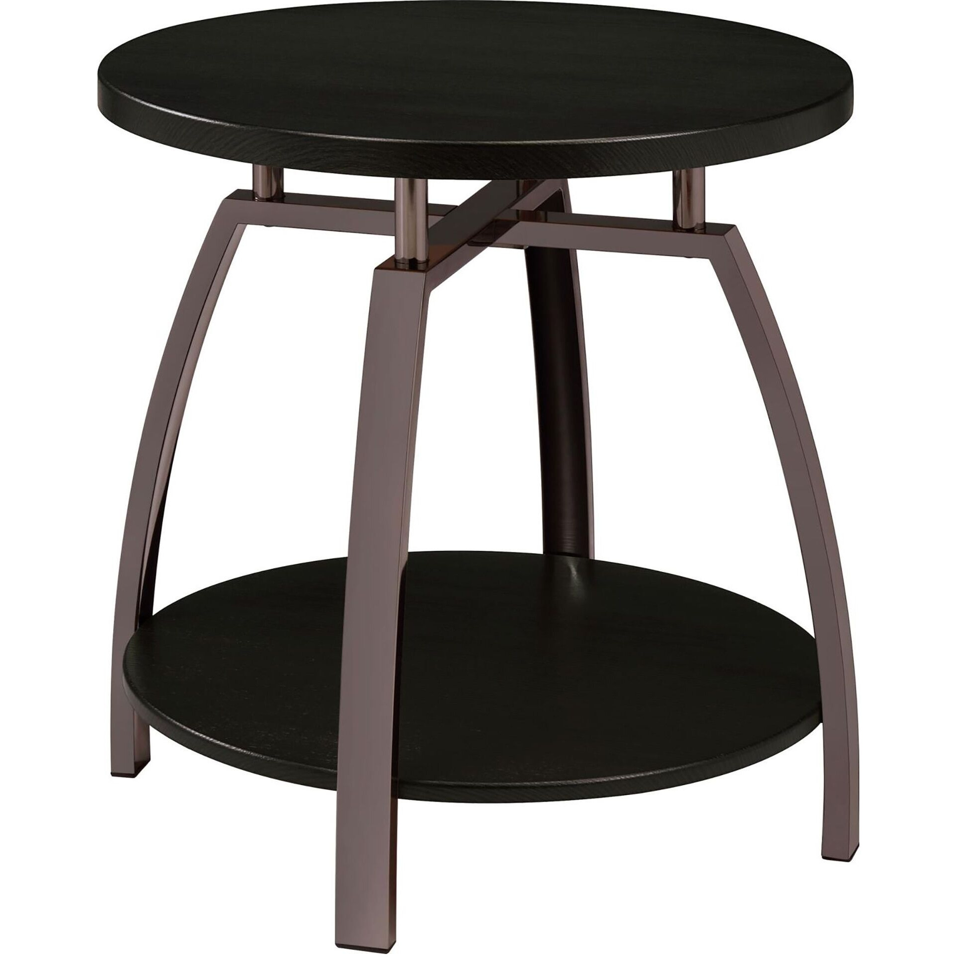 Dark Grey And Black Nickel End Table