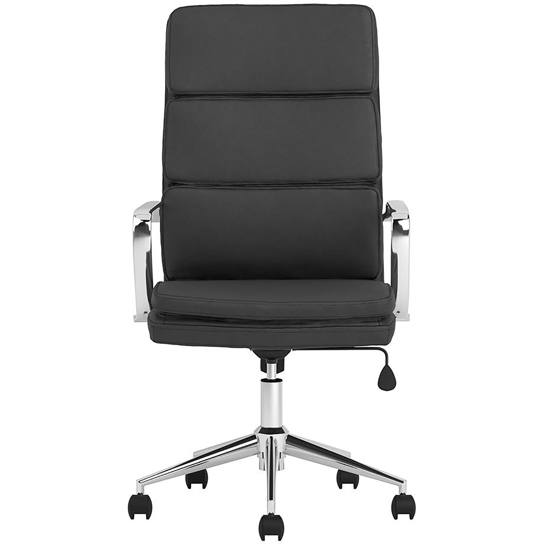 Black And Chrome Upholstered Office Chair With Casters