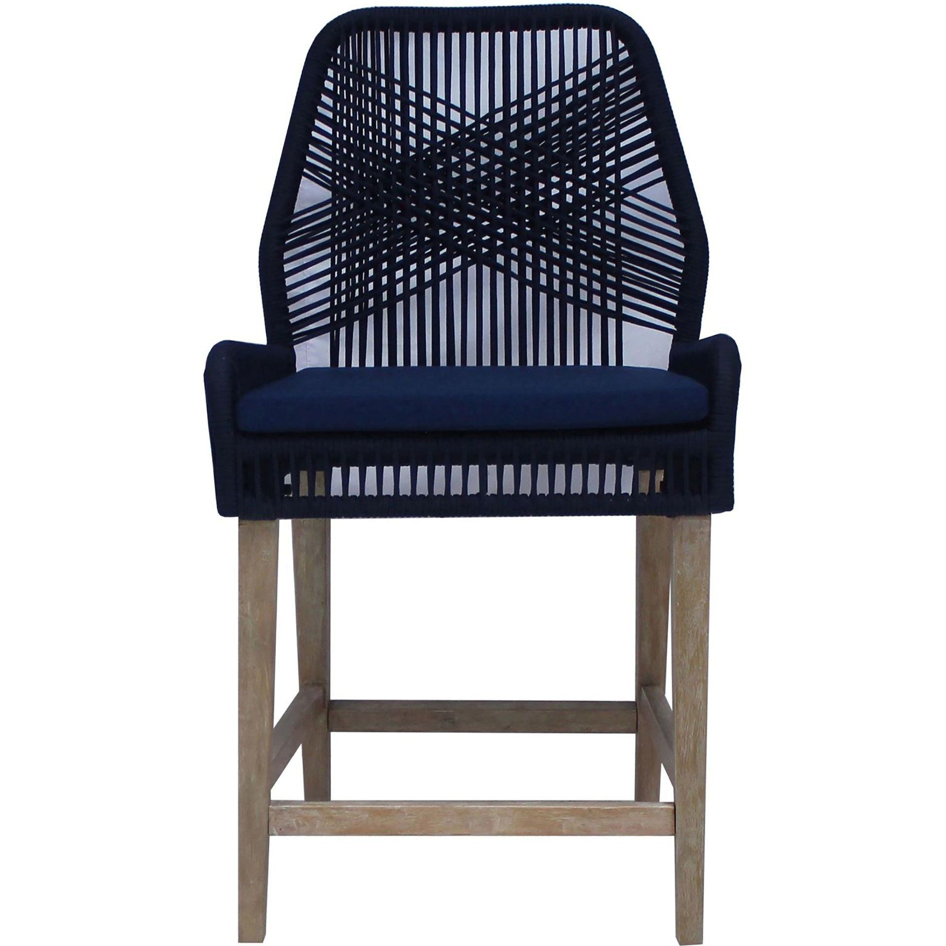 Dark Blue And Weathered Wash Counter Height Stools (Set Of 2)