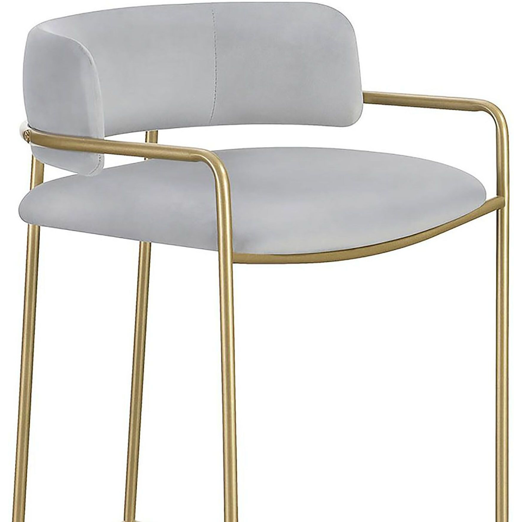 Grey And Gold Low Back Stool