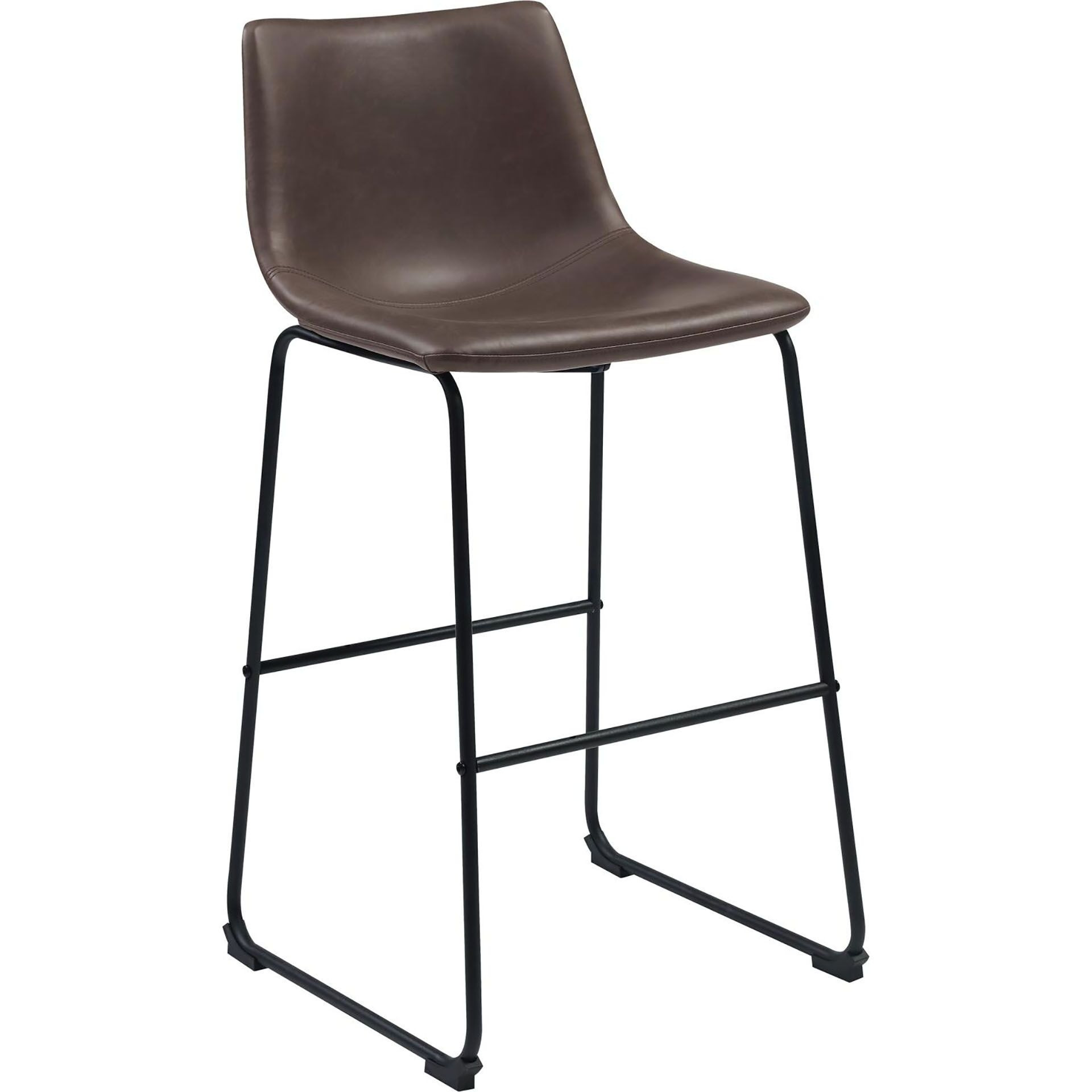 Brown And Black Armless Bar Stool (Set Of 2)