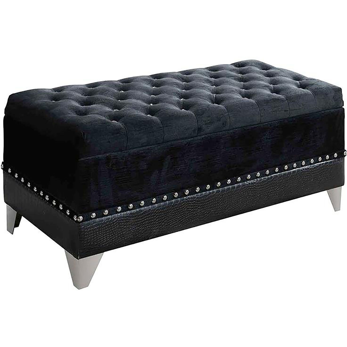 Black Tufted Trunk With Nailhead Trim