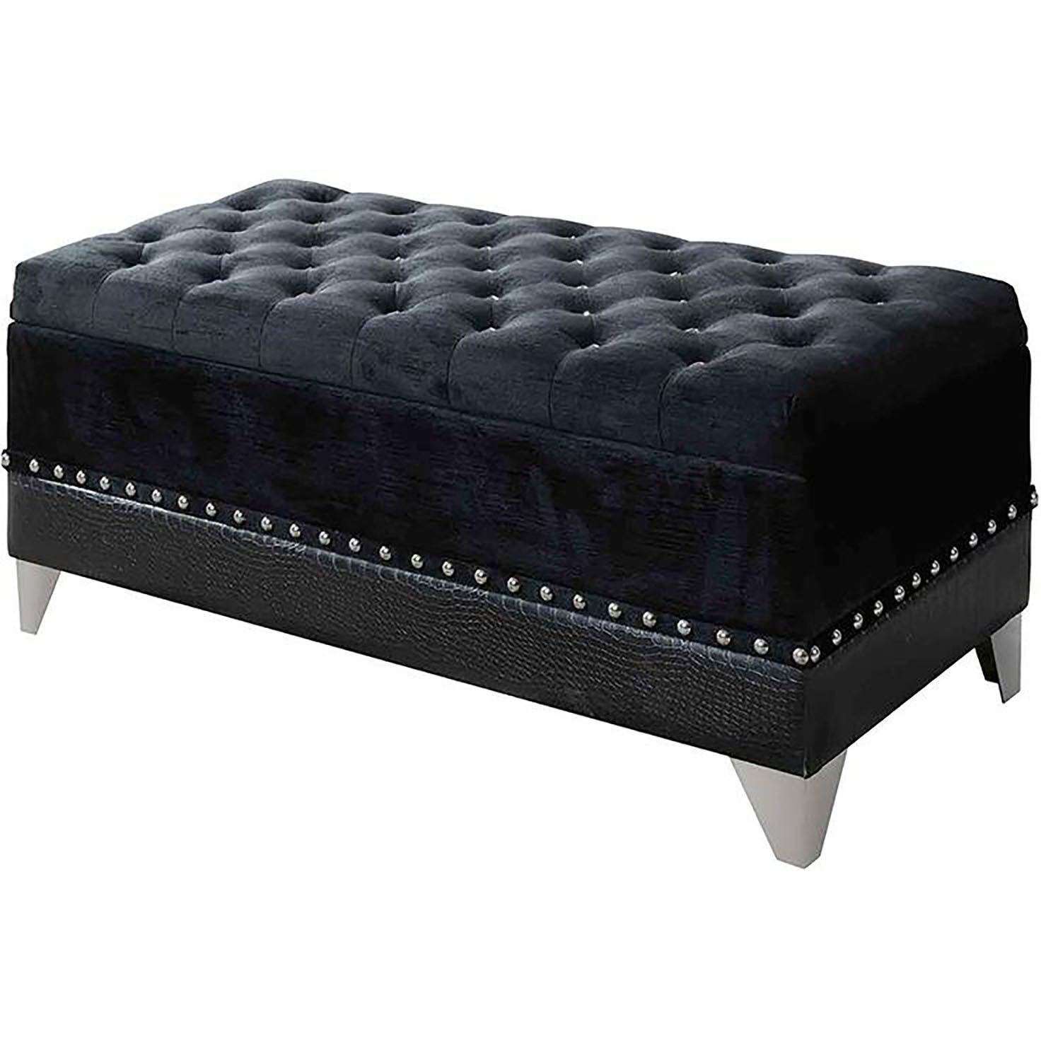 Black Tufted Trunk With Nailhead Trim