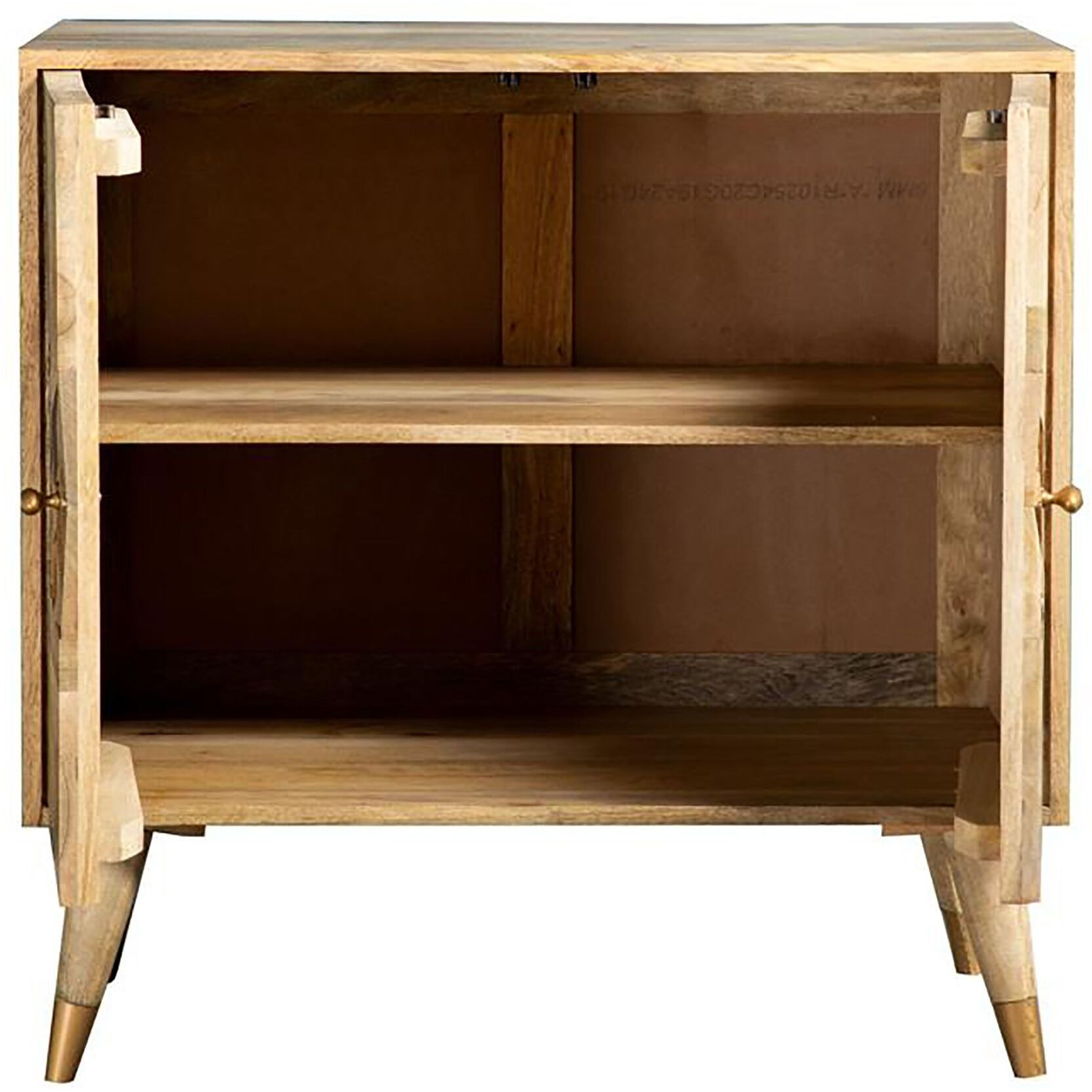 Natural Checkered 2-Door Accent Cabinet