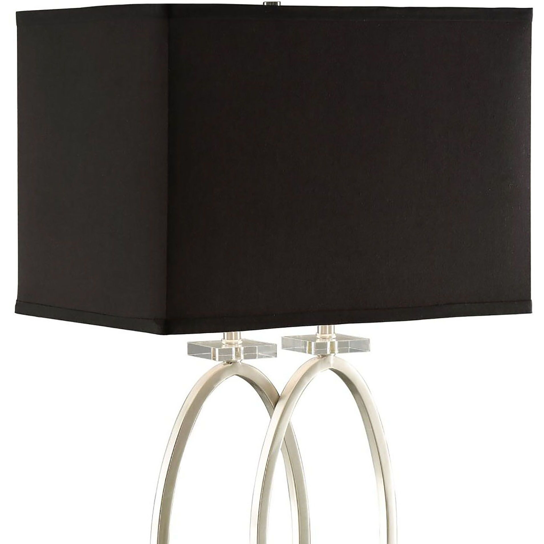 Brushed Nickel And Black Rectangular Shade Accent Lamp