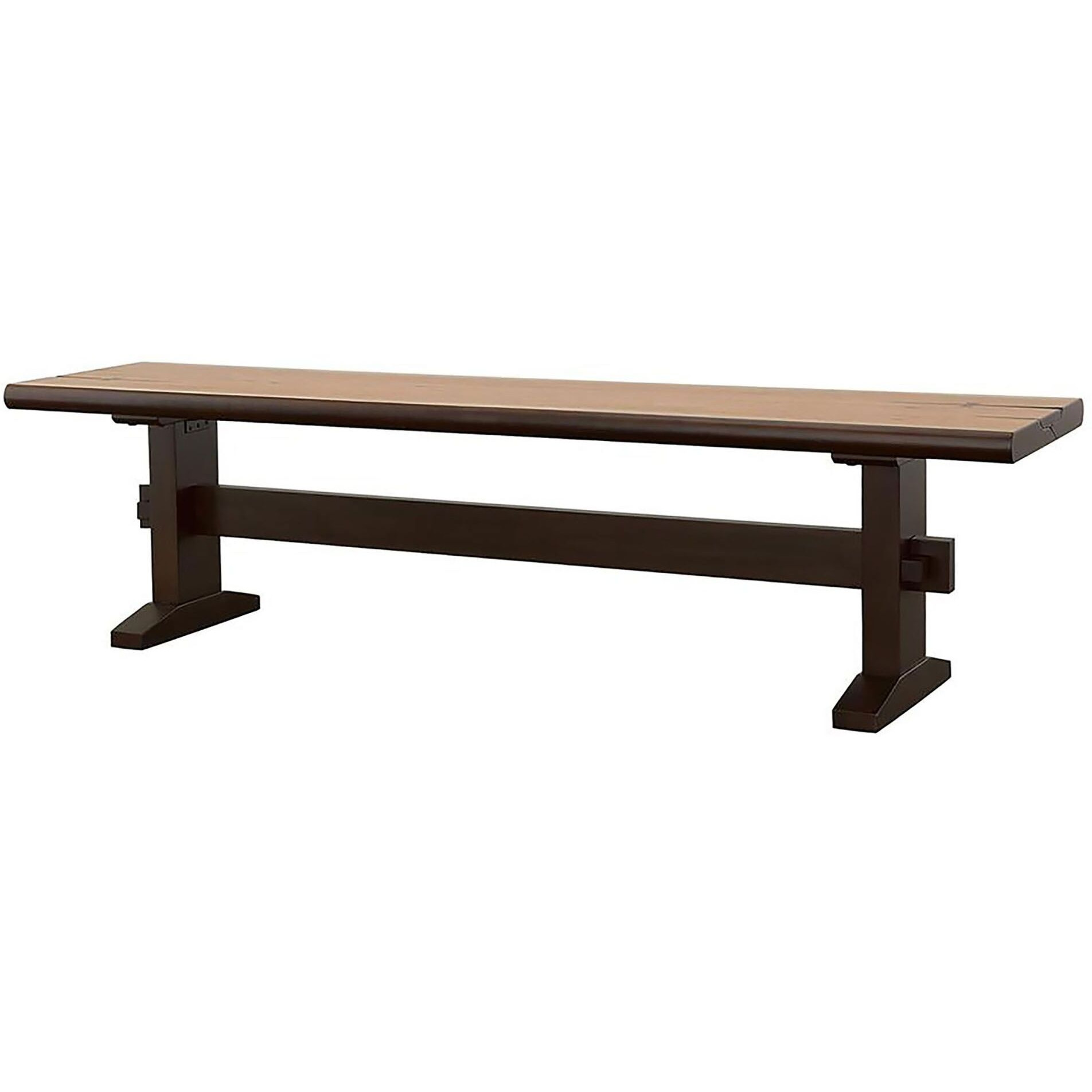 Natural Honey And Smokey Black Live Edge Bench