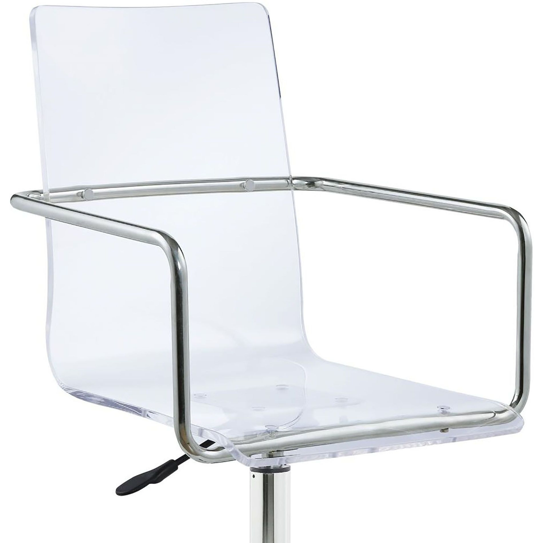 Clear And Chrome Acrylic Office Chair With Casters