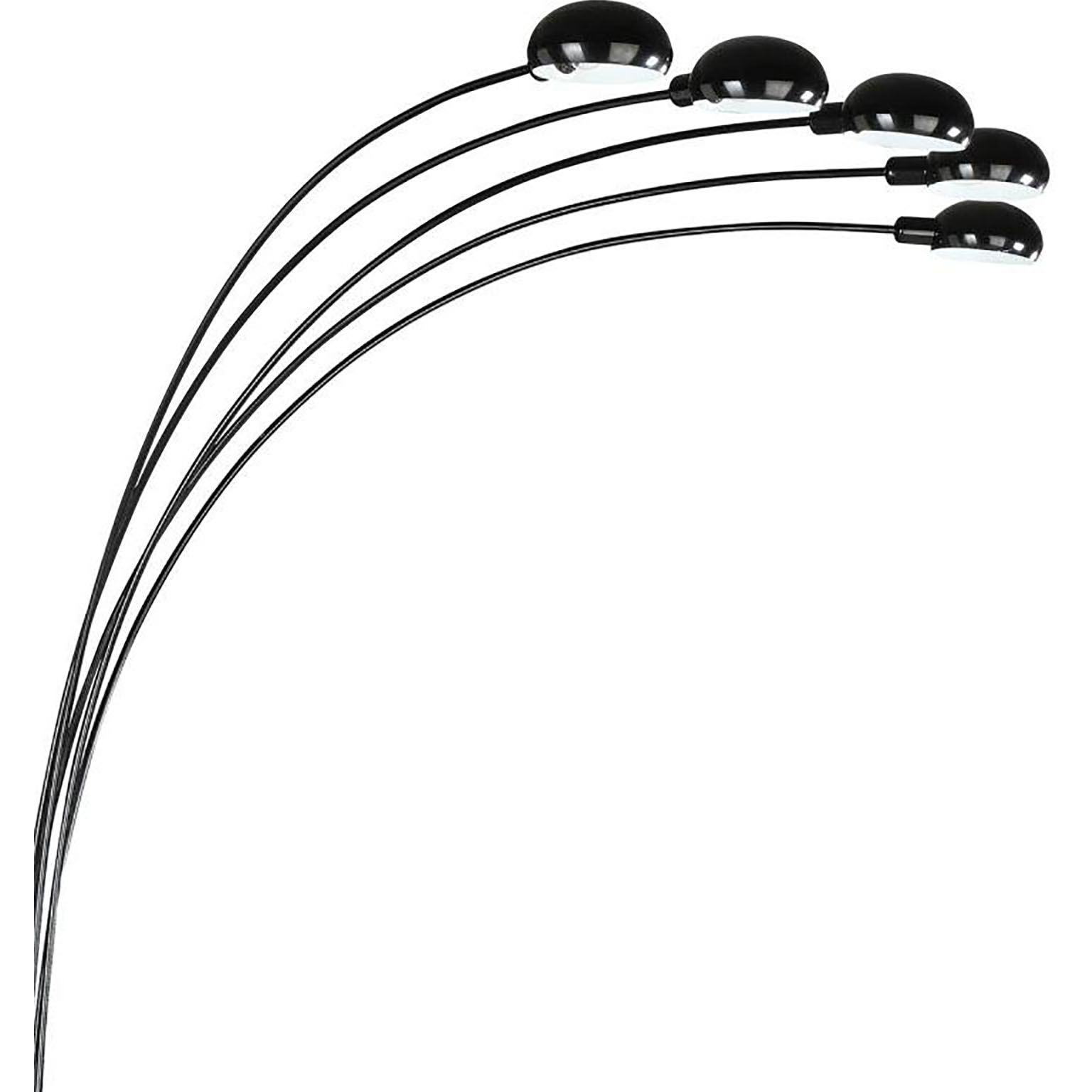 Satin Black 5-Light Floor Lamp