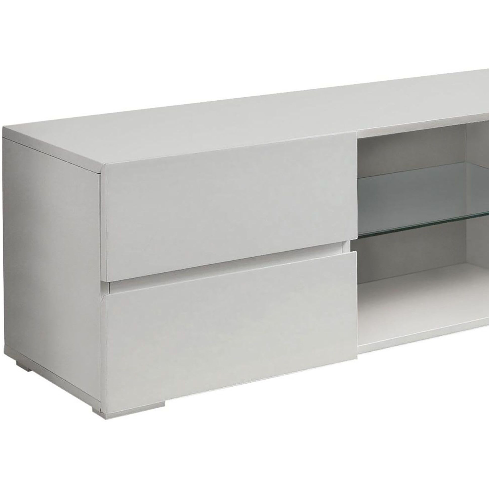 Glossy White 4-Drawer Tv Console