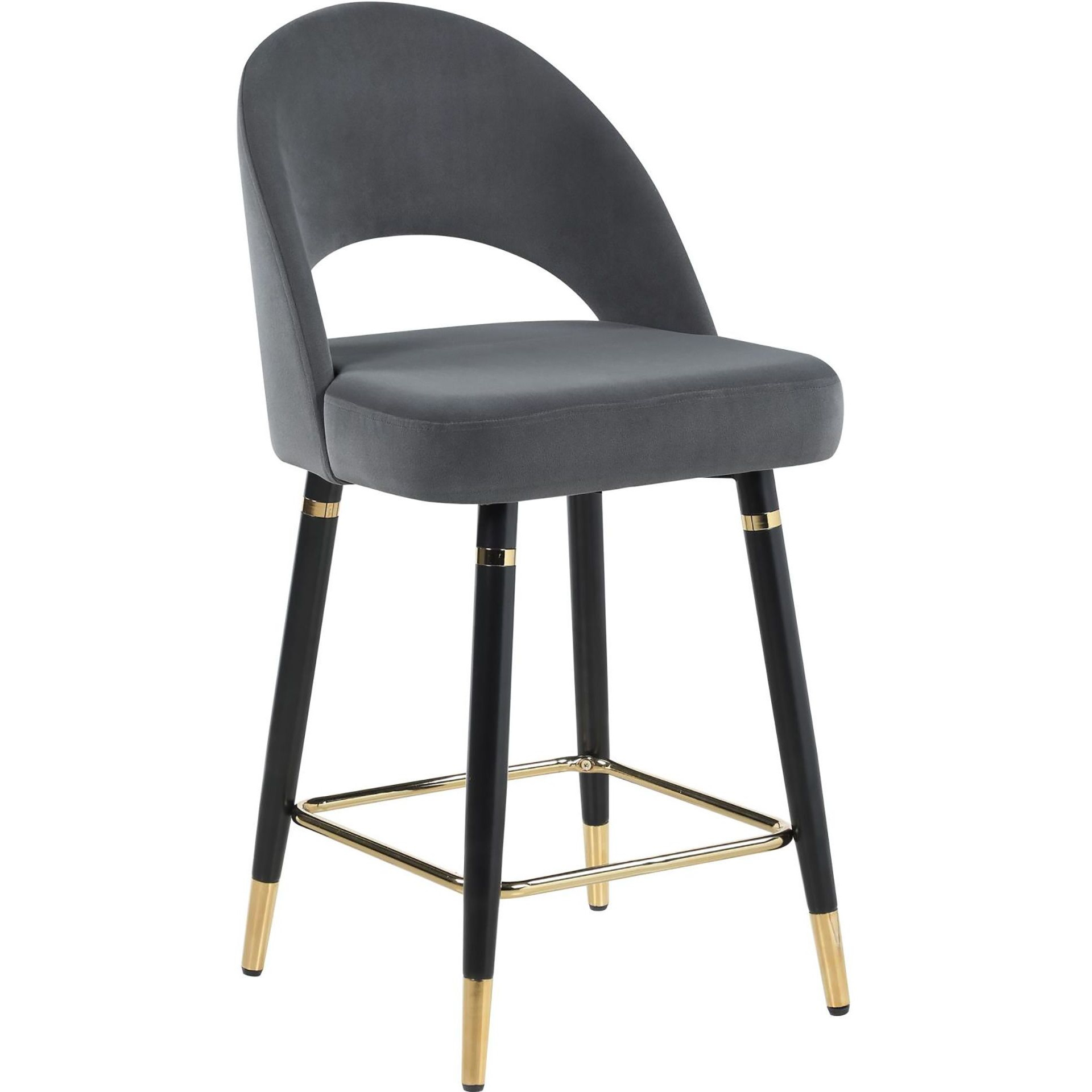 Grey And Black Open Back Counter Height Stools (Set Of 2)