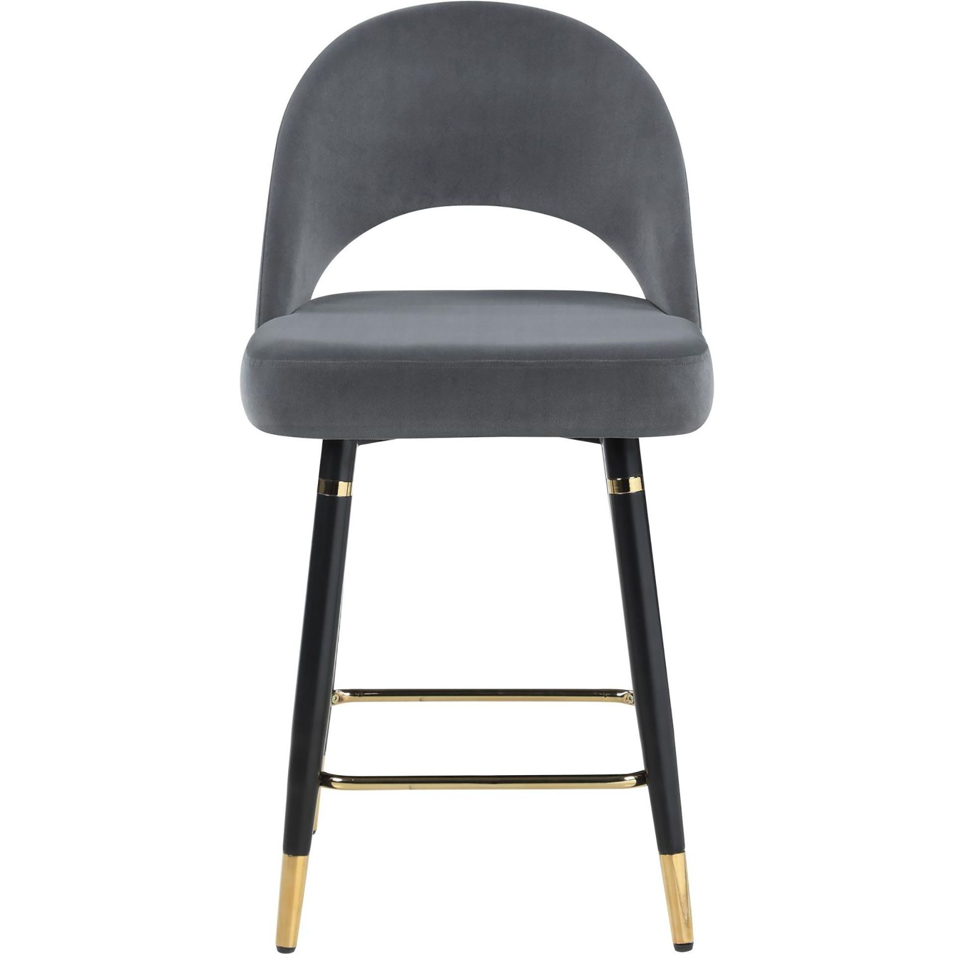 Grey And Black Open Back Counter Height Stools (Set Of 2)