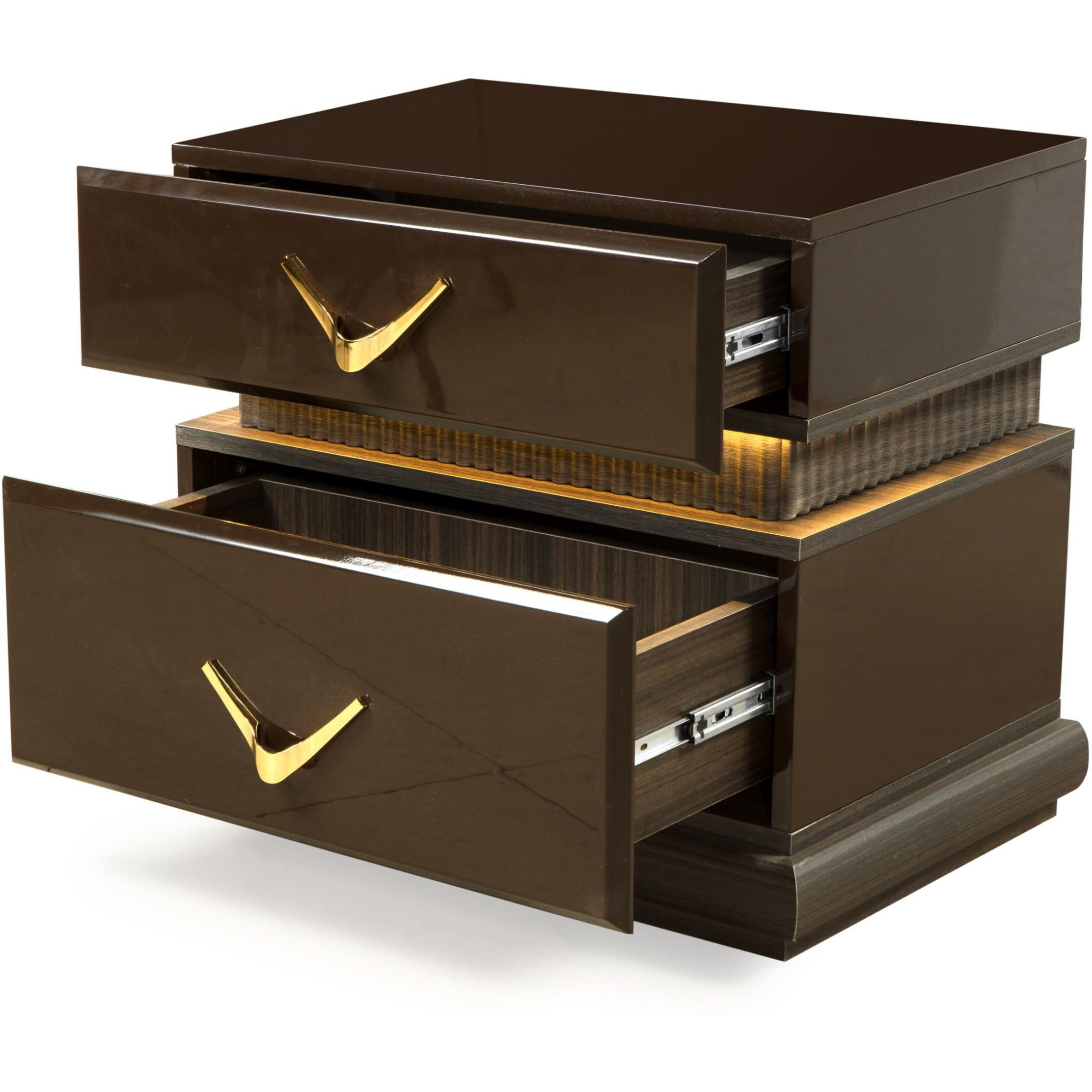 Modern Style 2-Drawer Night Stand Made With Wood In Brown