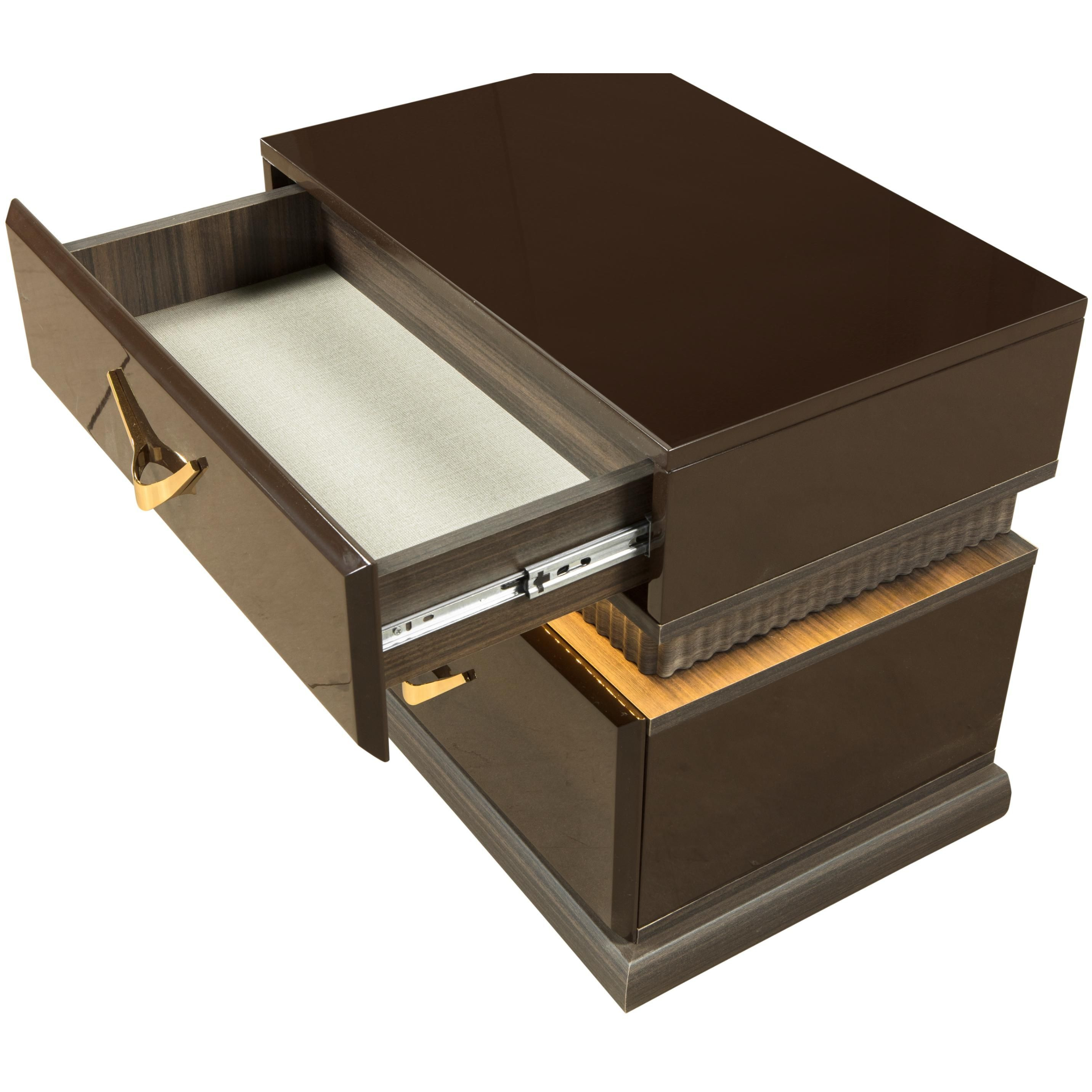Modern Style 2-Drawer Night Stand Made With Wood In Brown