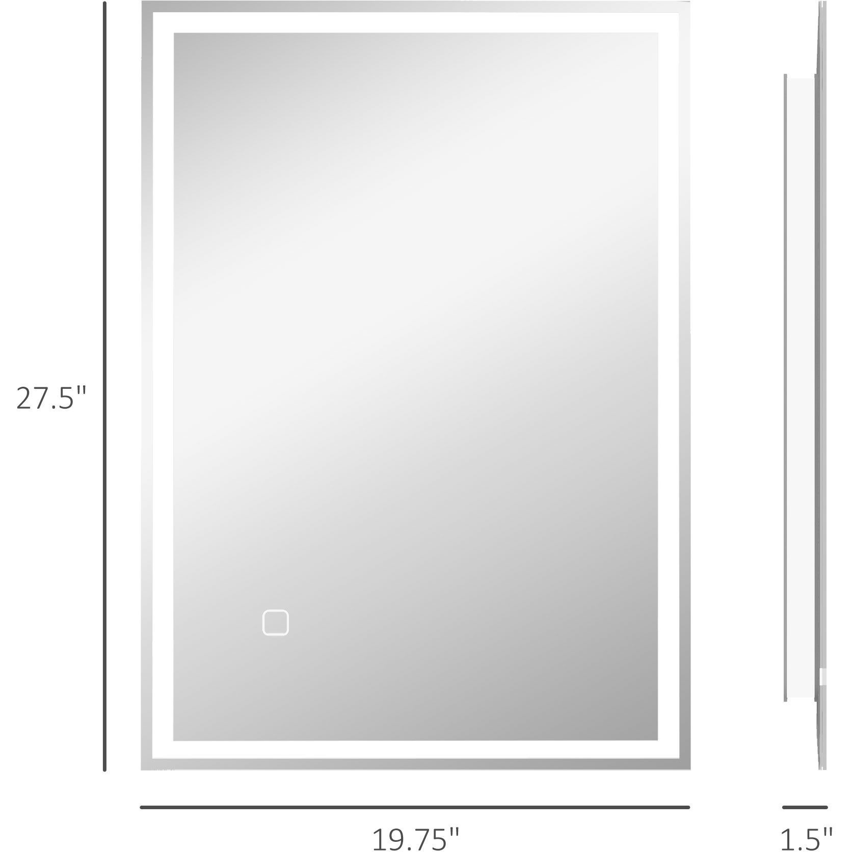 Homcom Dimmable Bathroom Mirror With Led Lights  3 Colors & Defogging