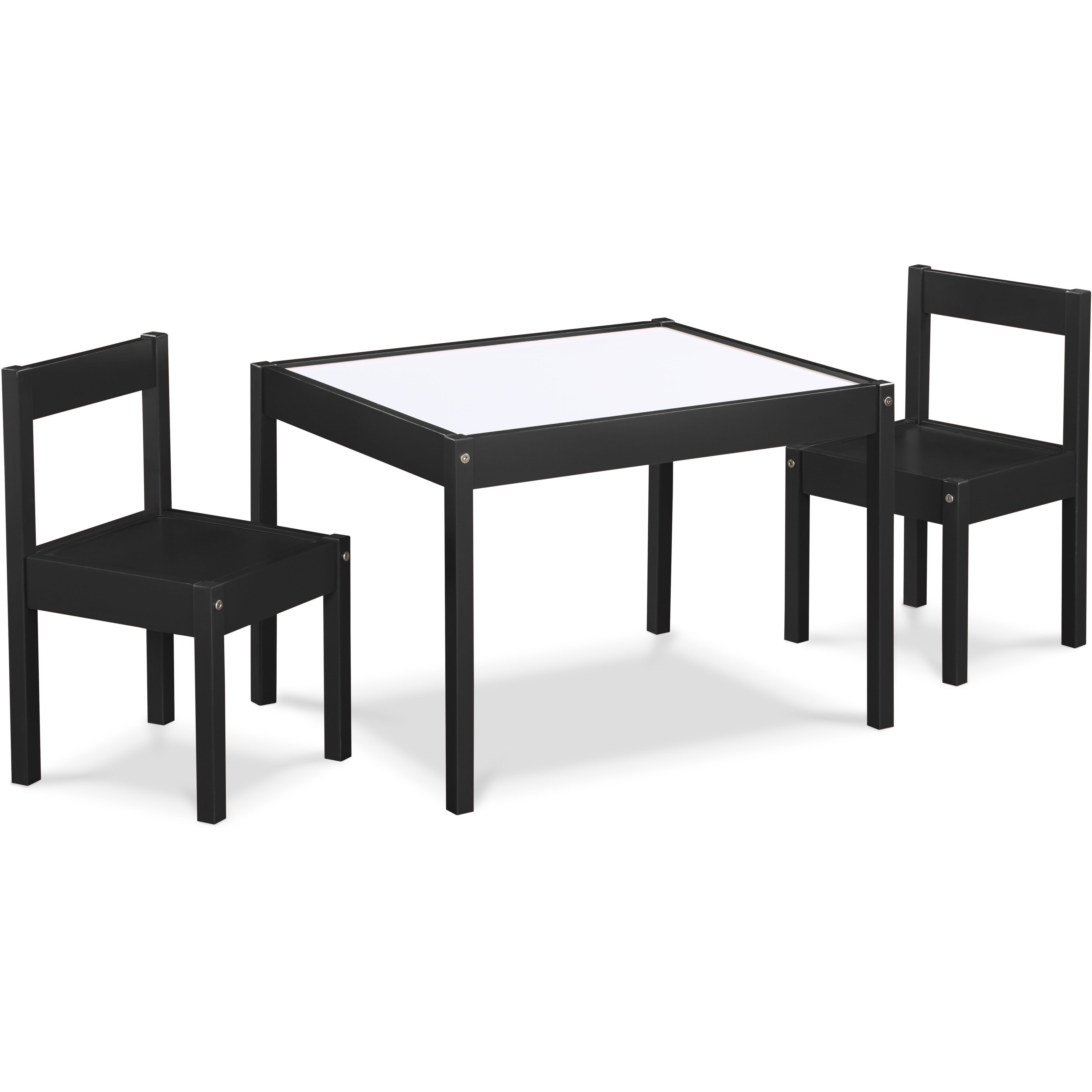Gibson 3-Piece Dry Erase Kids Table & Two Chair Set  Black