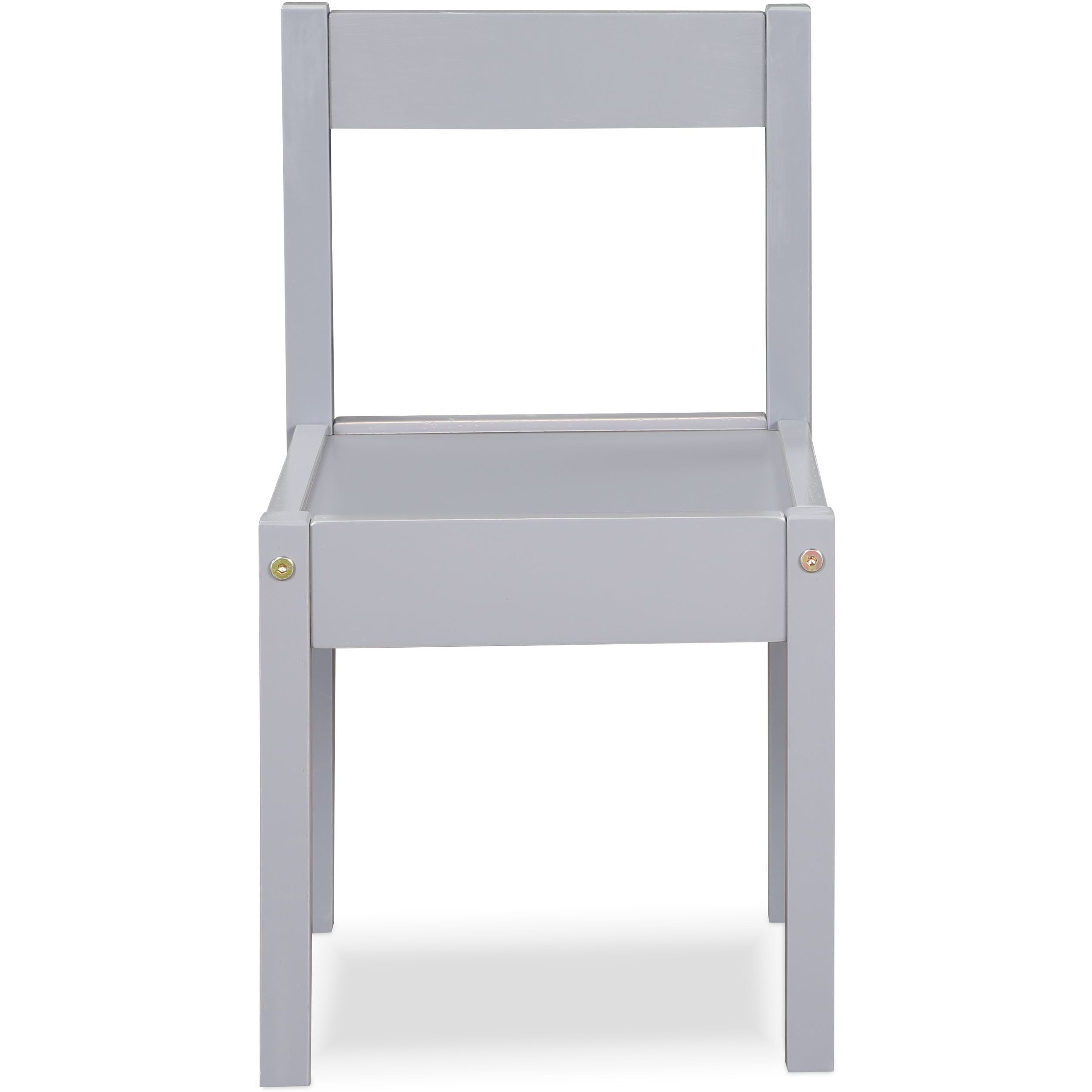 Della 3-Piece Solid Wood Kids Table & Two Chair Set  Gray