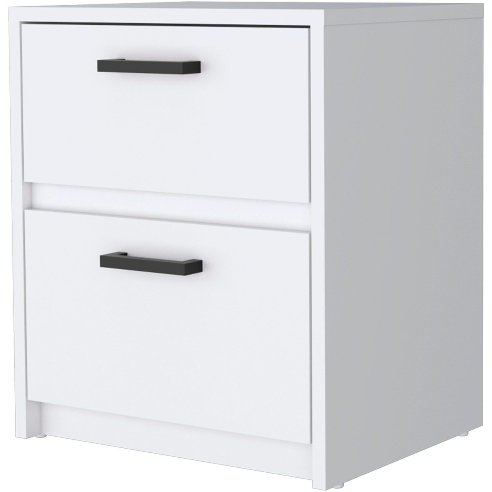 White 2-Drawer Nightstand
