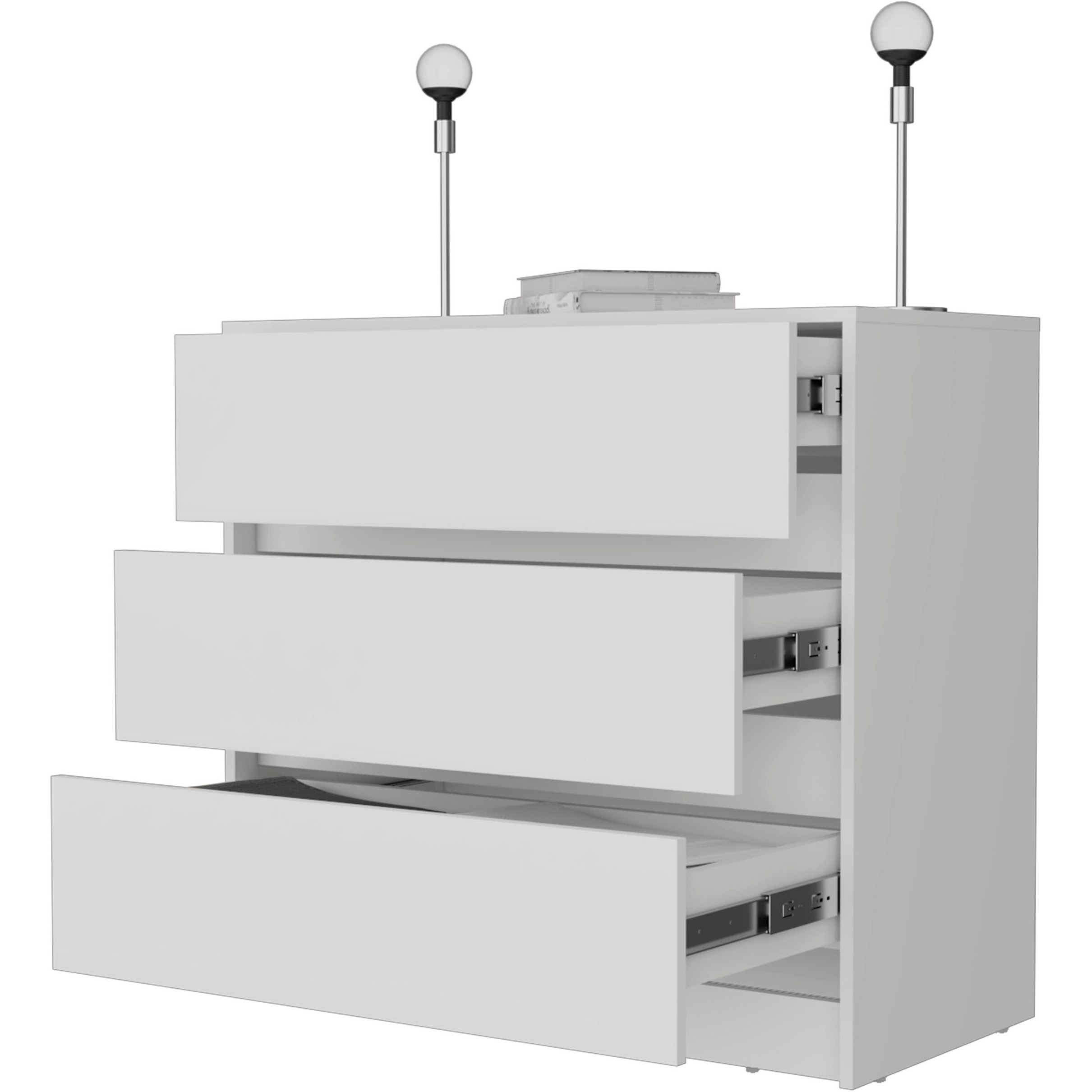 White 3-Drawer Dresser