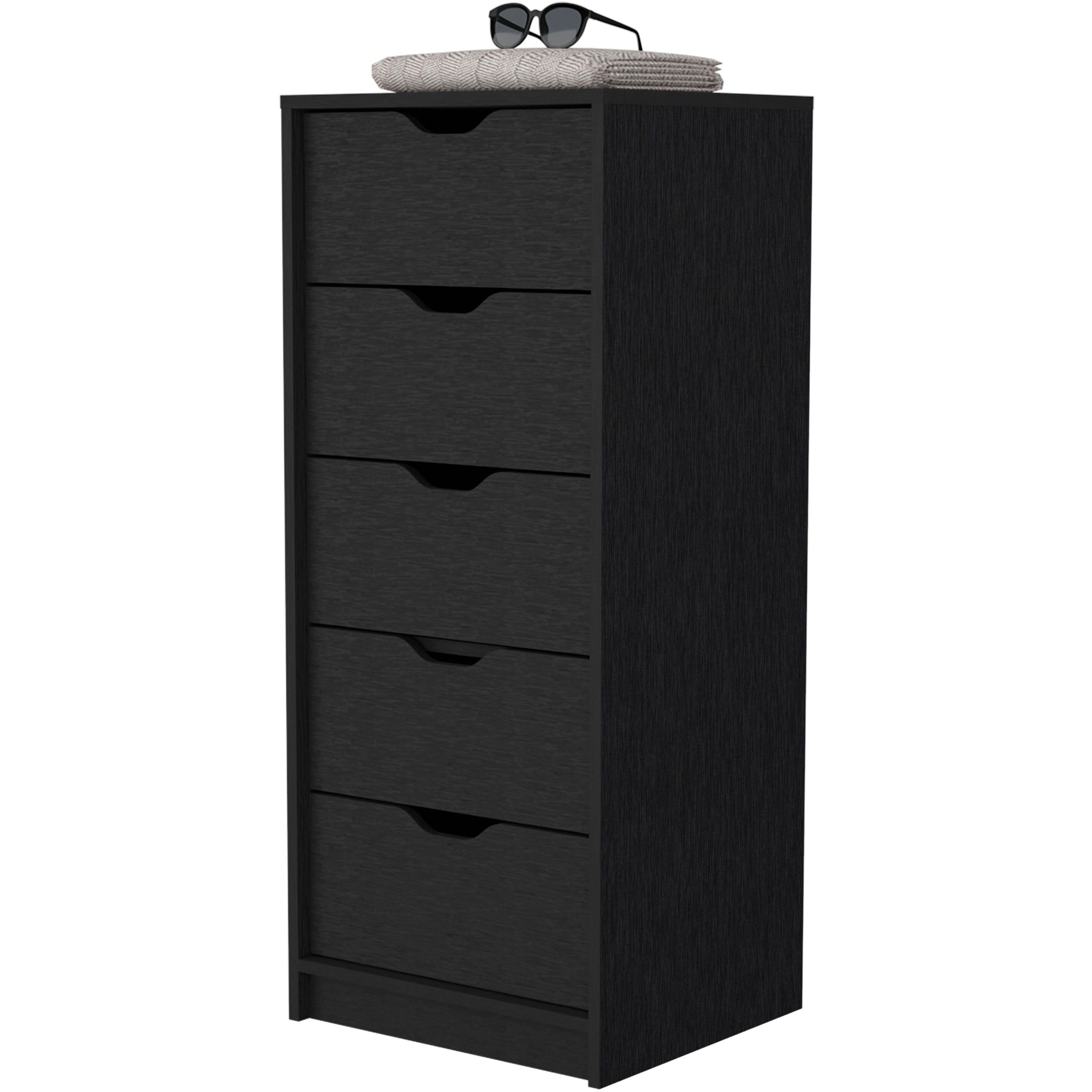 Logan Black 5 Narrow Drawer Dresser