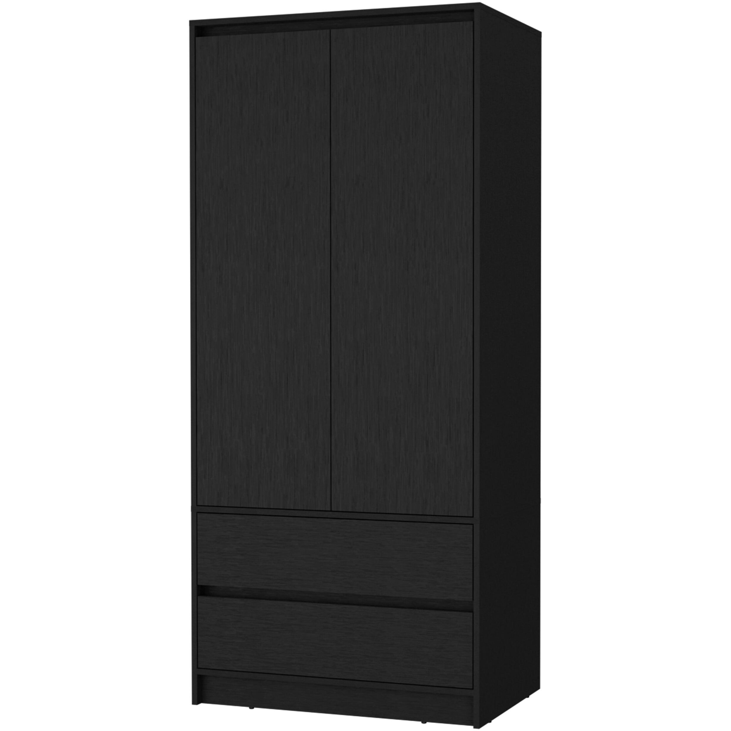 Black 2-Drawer Armoire