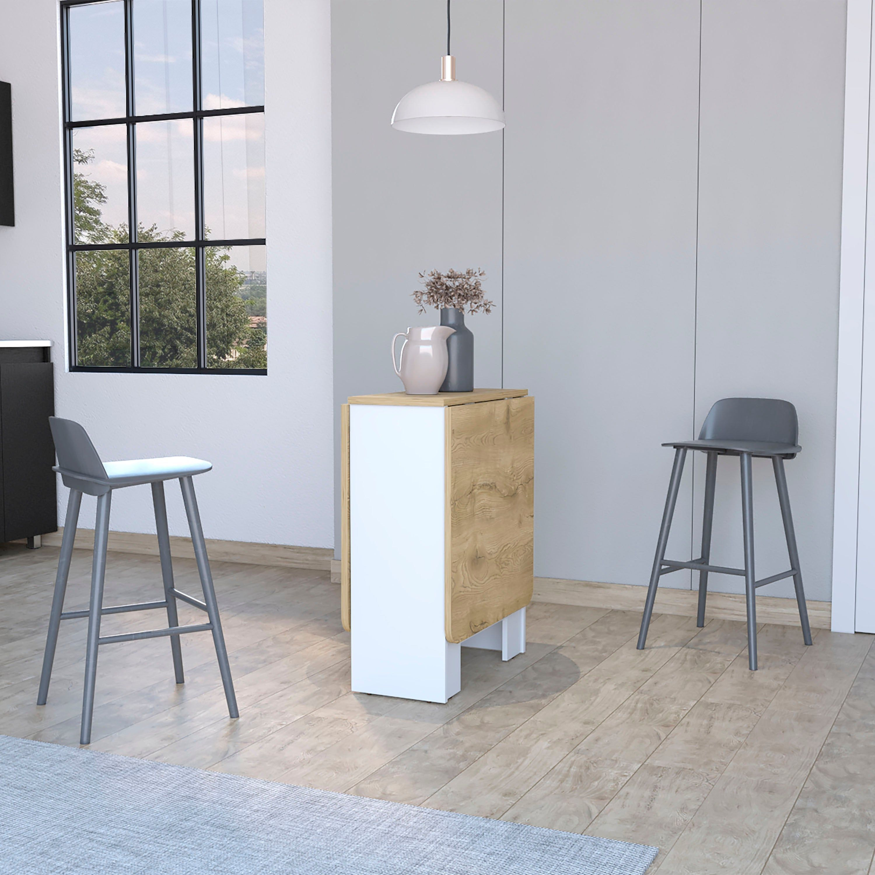Cole White And Macadamia Folding Dining Table