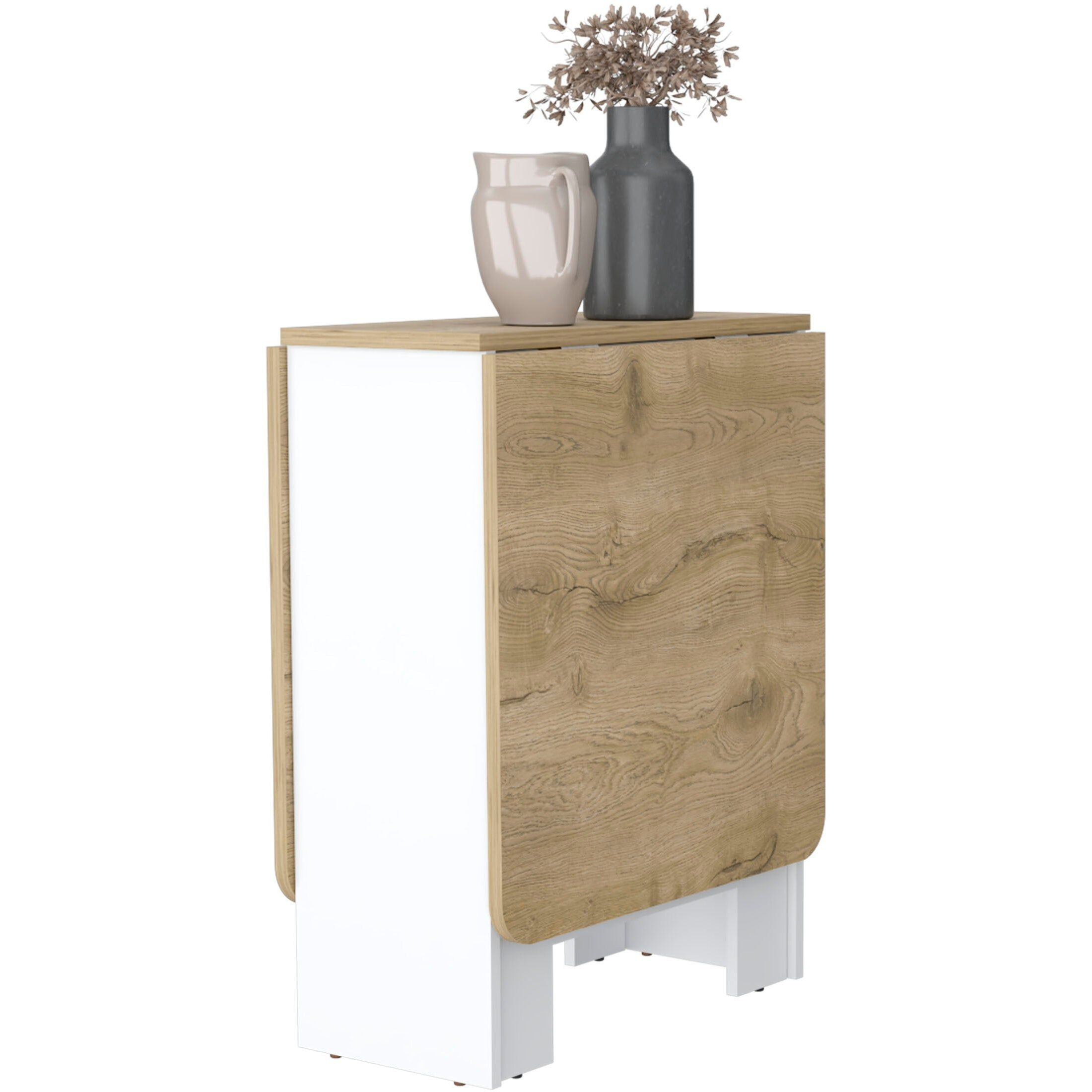 Cole White And Macadamia Folding Dining Table