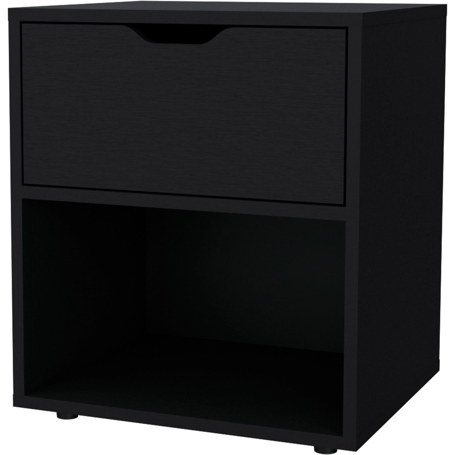 Black Elegant Drawer Nightstand