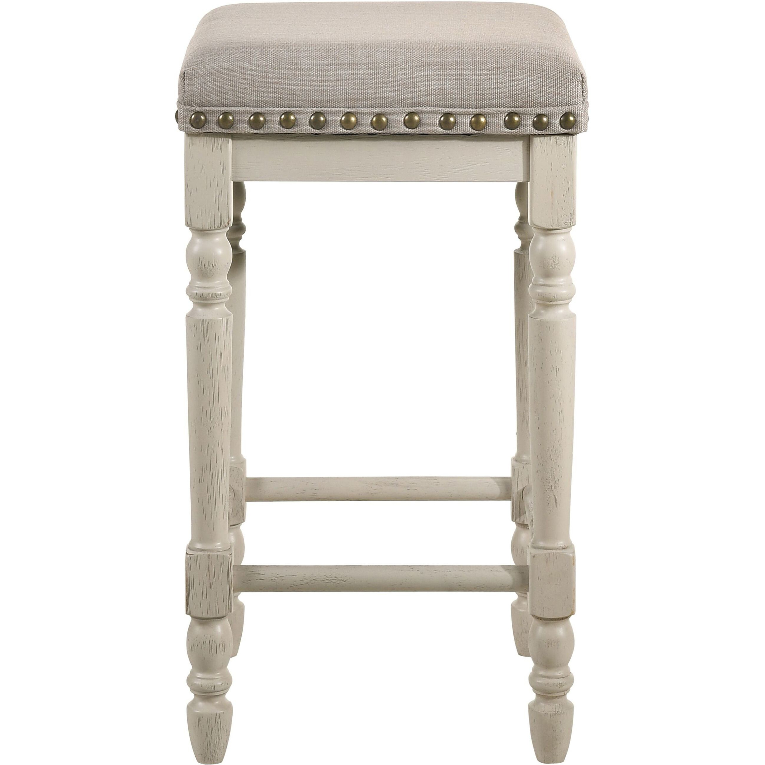 Tan And Antique White Counter Height Stools ( Set Of 2)