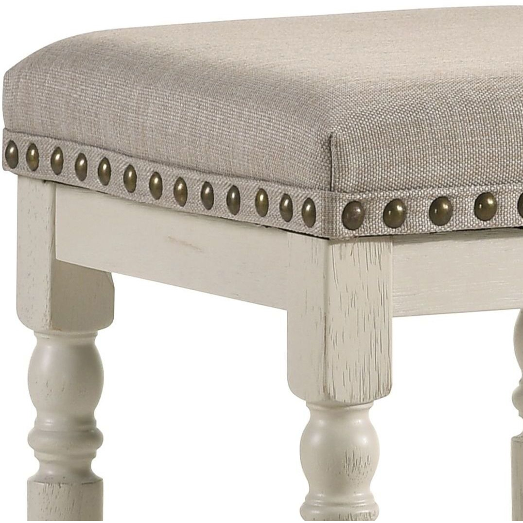 Tan And Antique White Counter Height Stools ( Set Of 2)