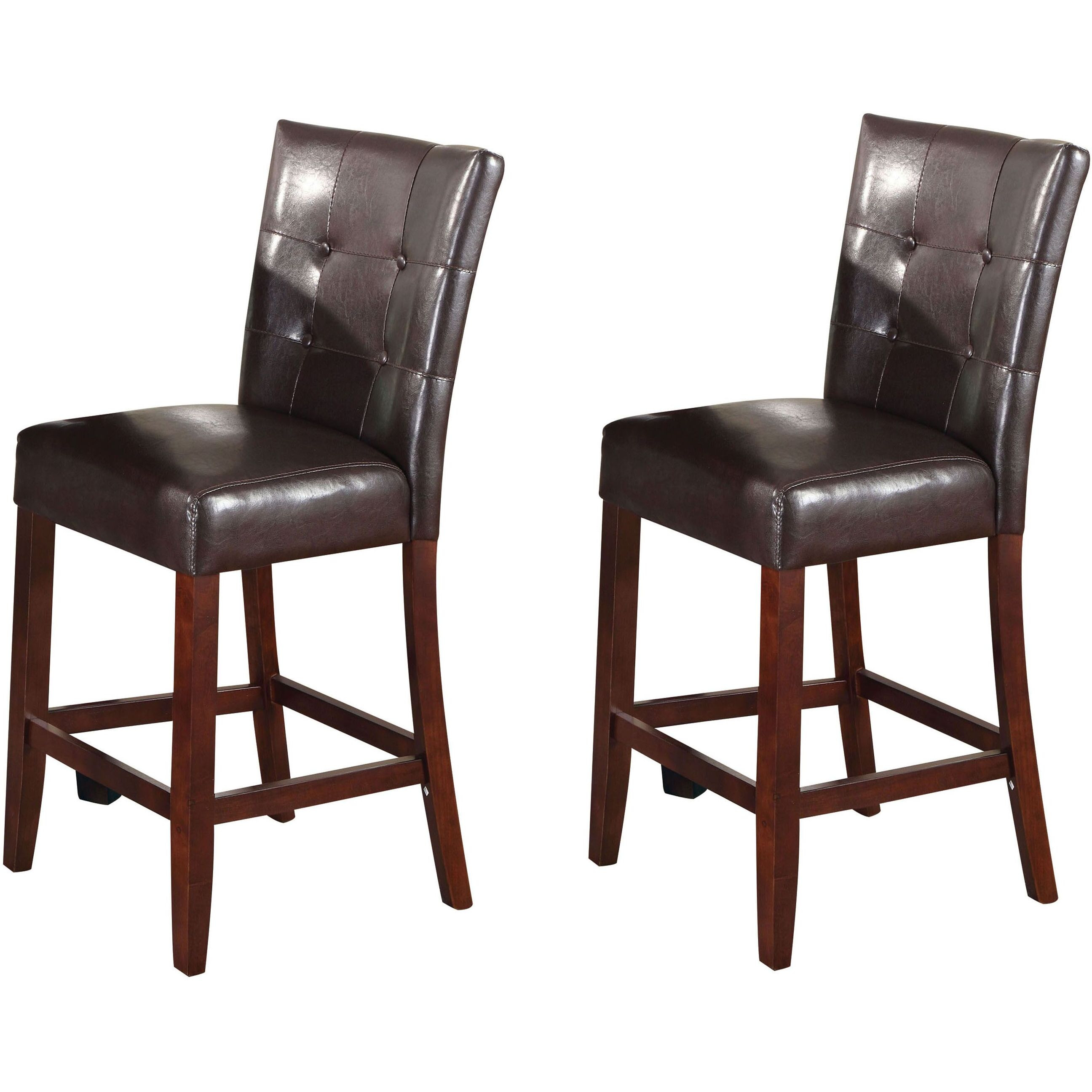 Espresso And Walnut Counter Height Stools (Set Of 2)