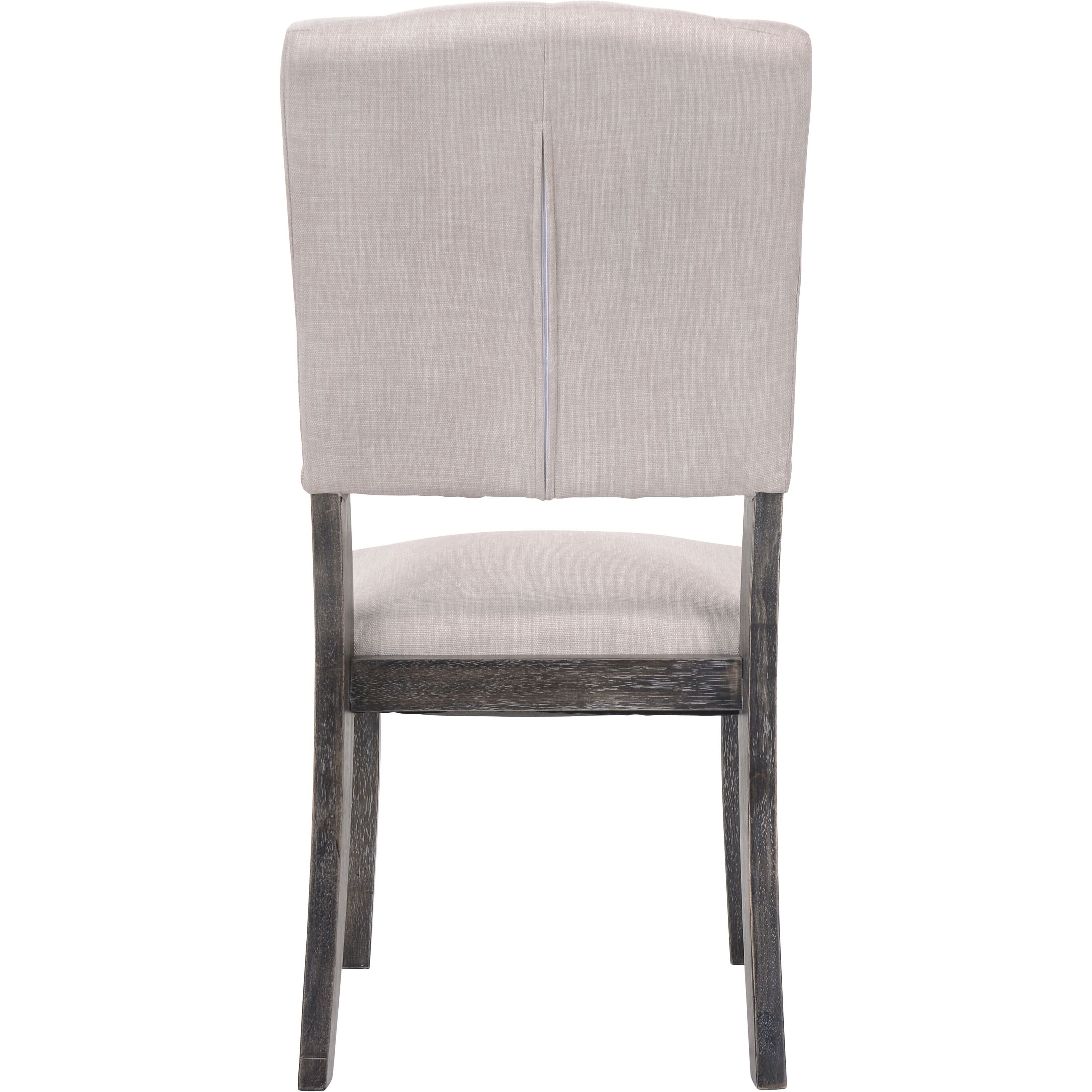 Beige And Weathered Grey Oak Tufted Back Side Chairs (Set Of 2)