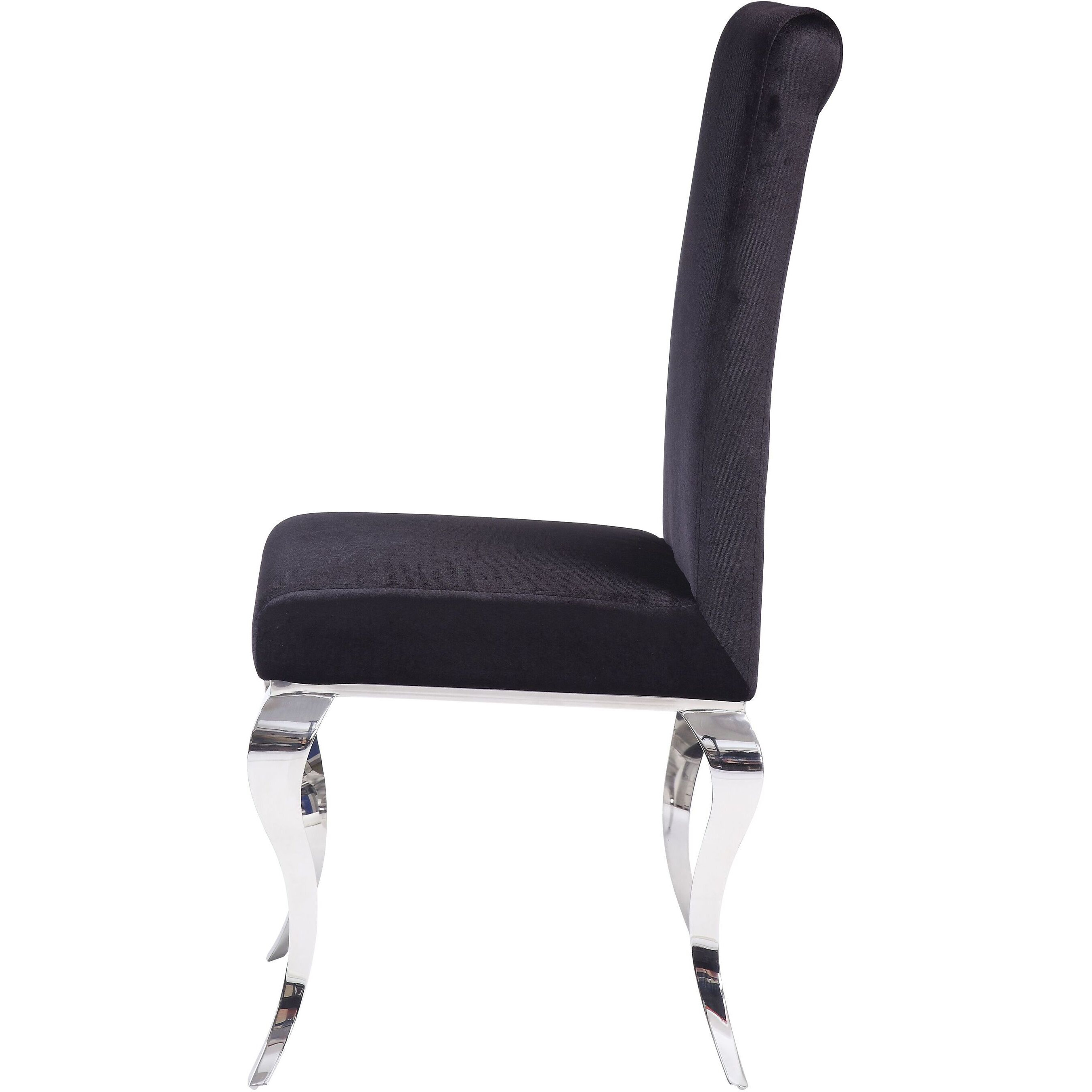 Black And Chrome Tight Back Side Chairs (Set Of 2)