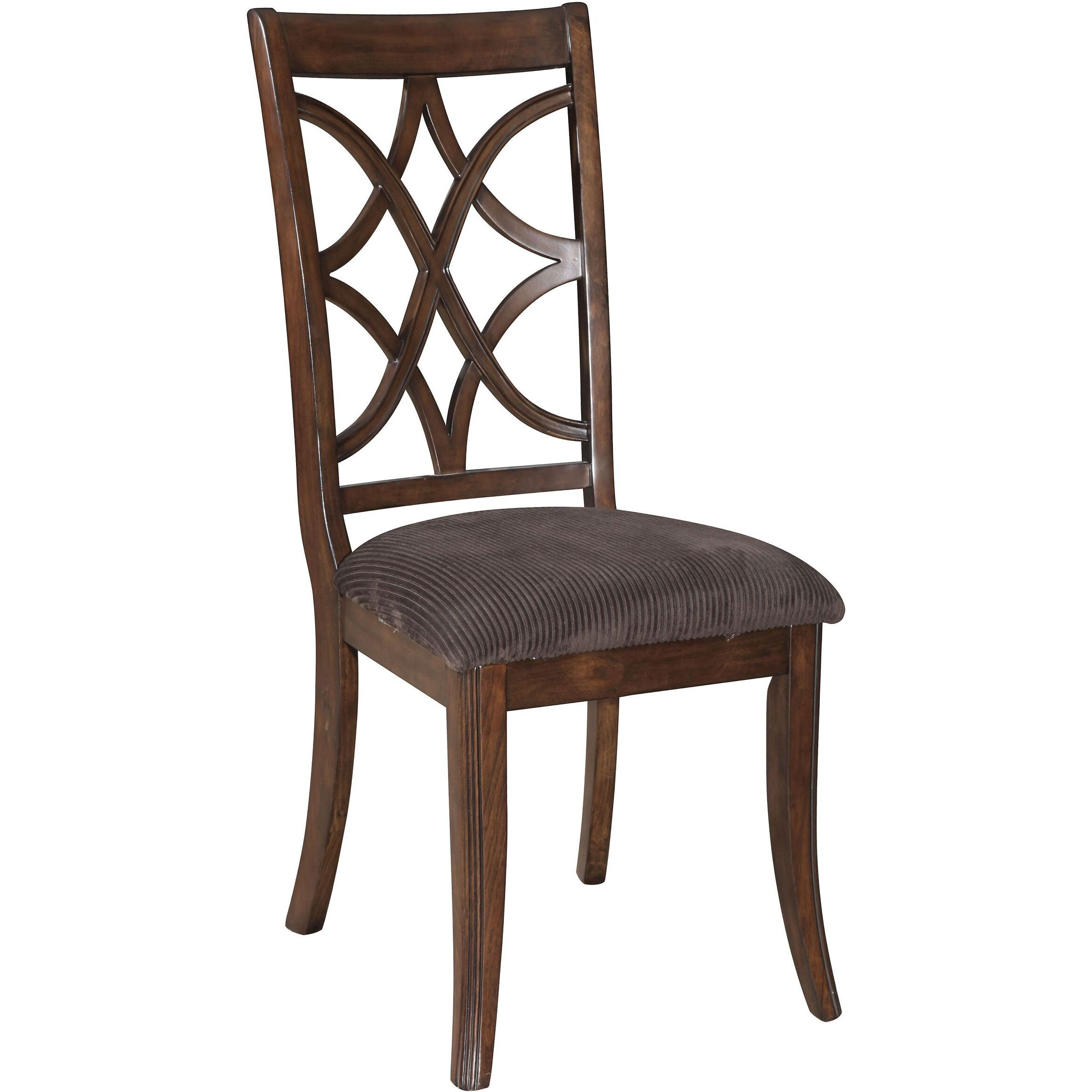 Brown And Dark Walnut Cross Back Side Chairs (Set Of 2)