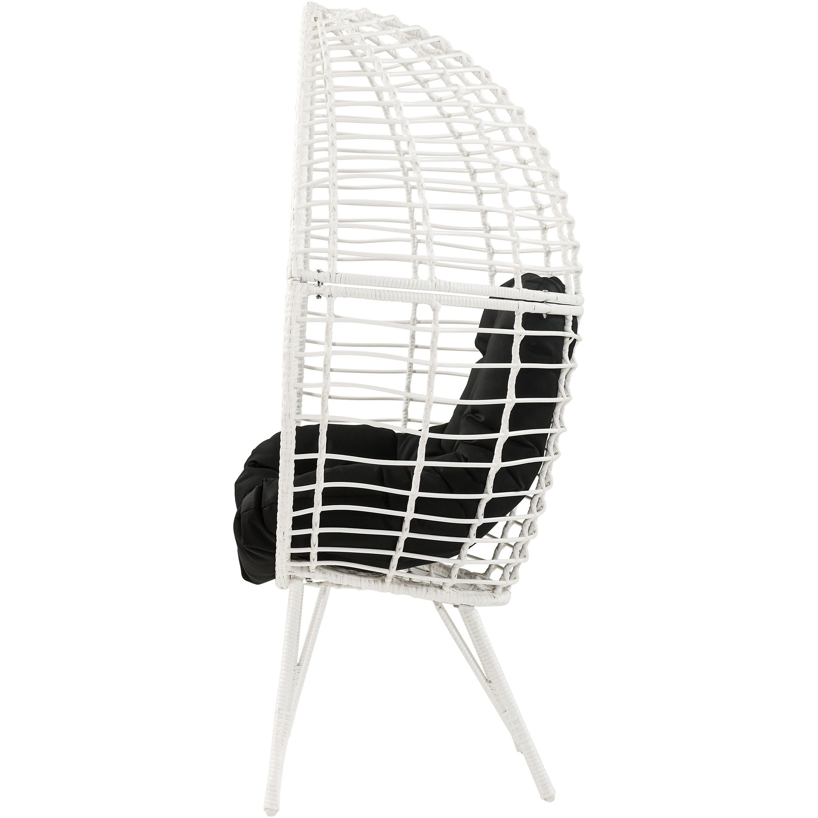 Black And White Patio Chair With Removable Cushion