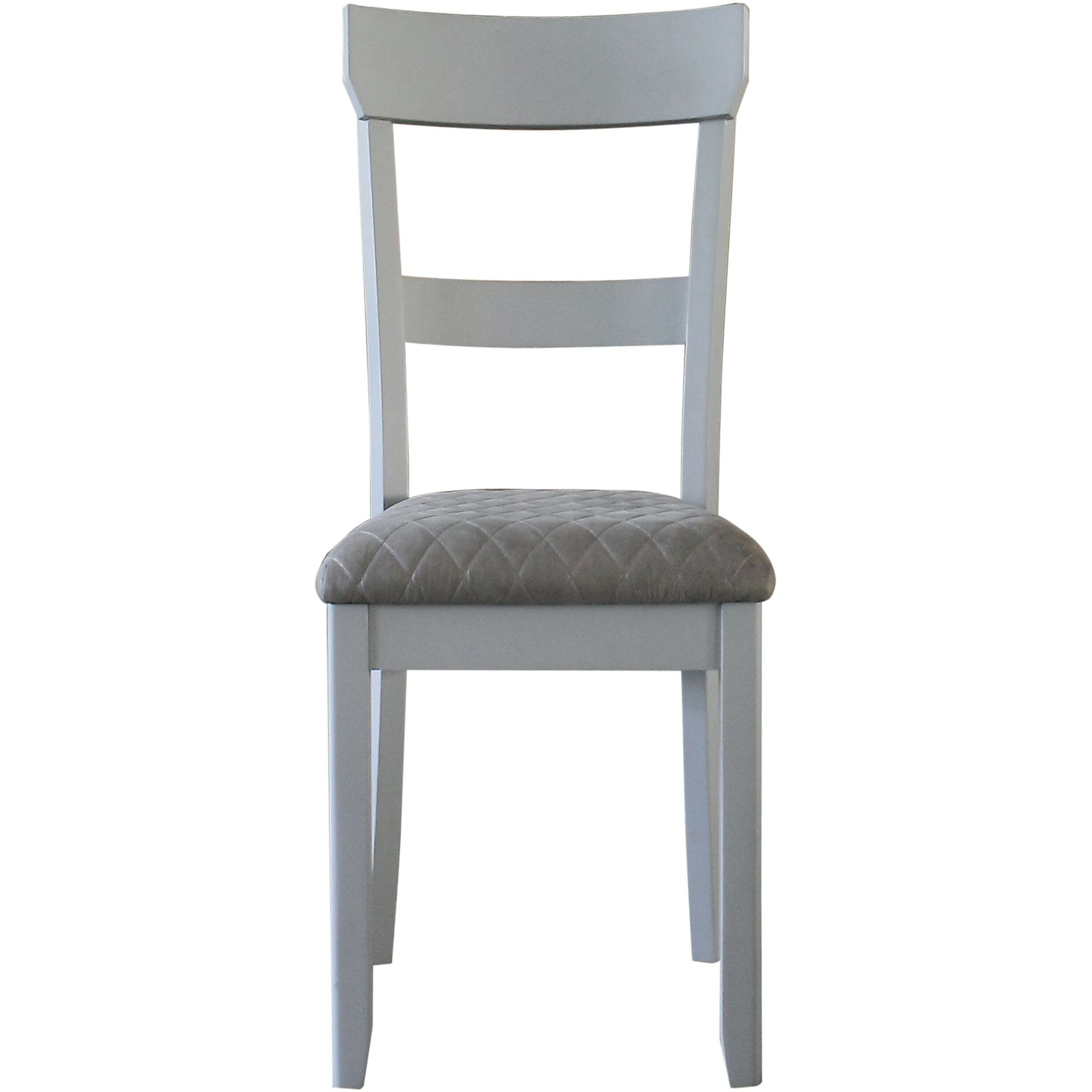 Two Tone Grey And Pearl Grey Ladder Back Side Chairs (Set Of 2)