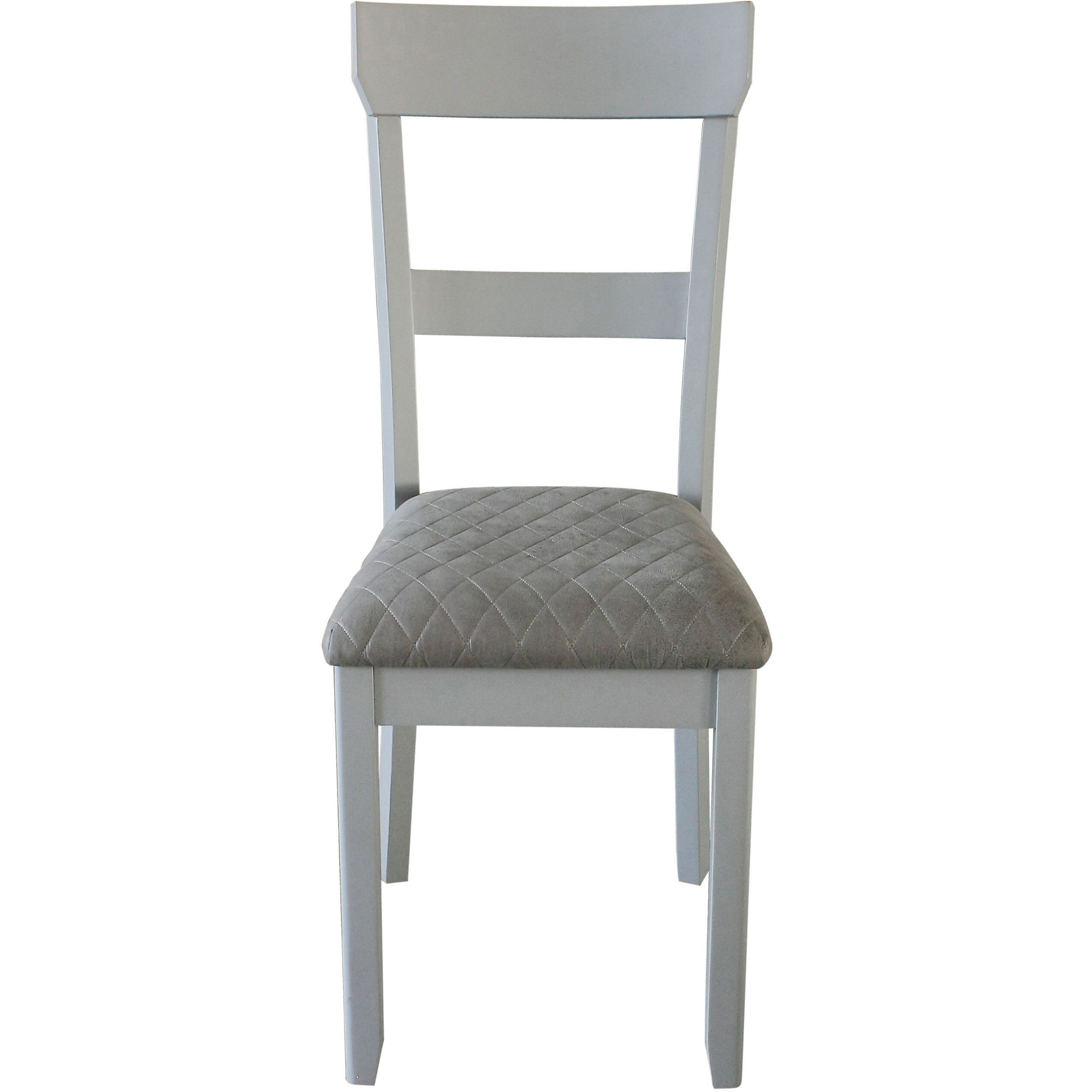 Two Tone Grey And Pearl Grey Ladder Back Side Chairs (Set Of 2)