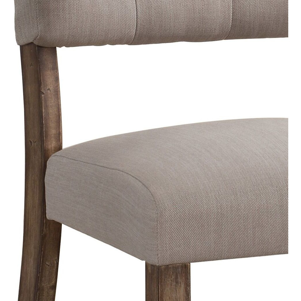 Beige And Weathered Oak Tufted Back Side Chairs (Set Of 2)