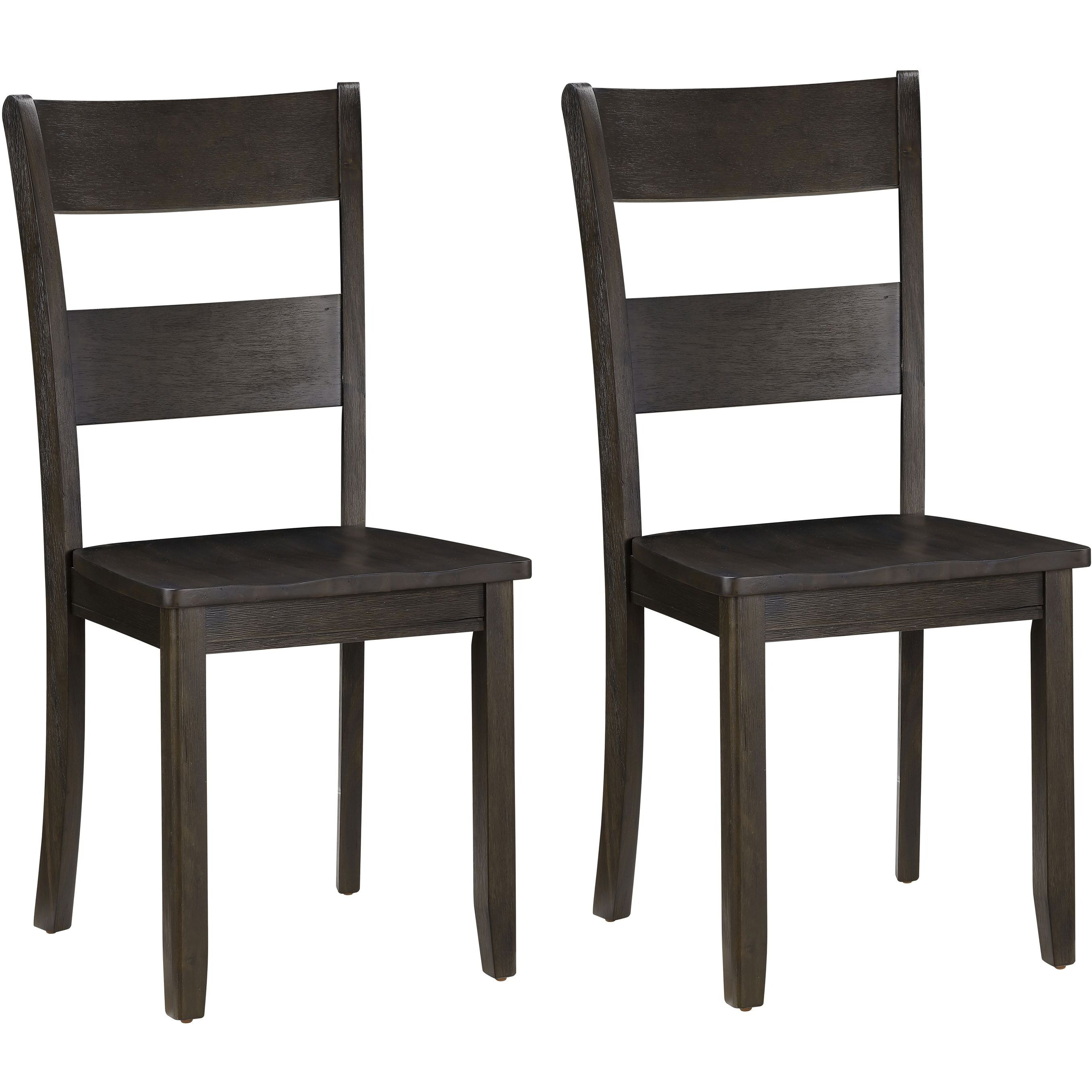 Distressed Walnut Ladder Back Side Chairs (Set Of 2)
