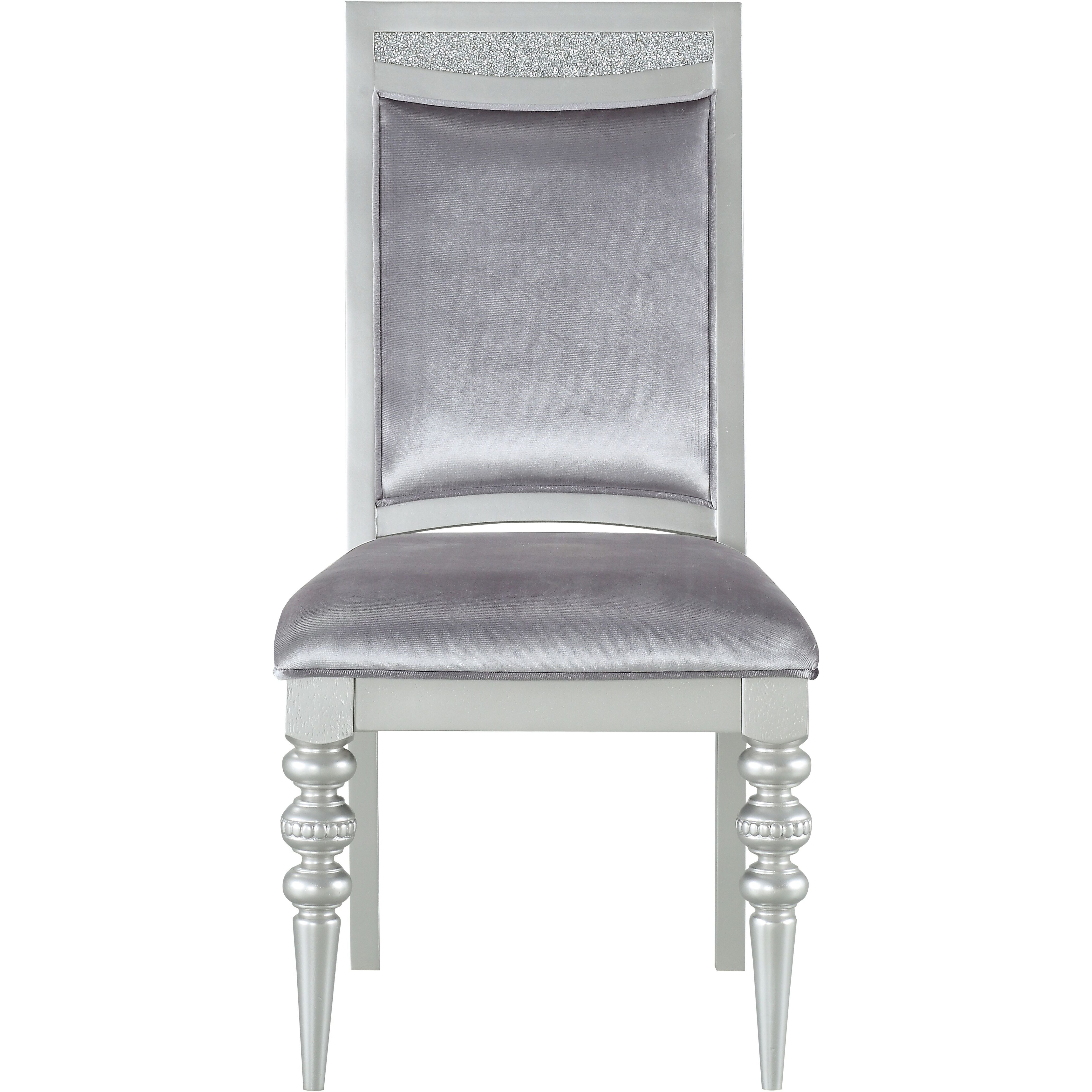 Grey And Platinum Upholstered Side Chairs (Set Of 2)