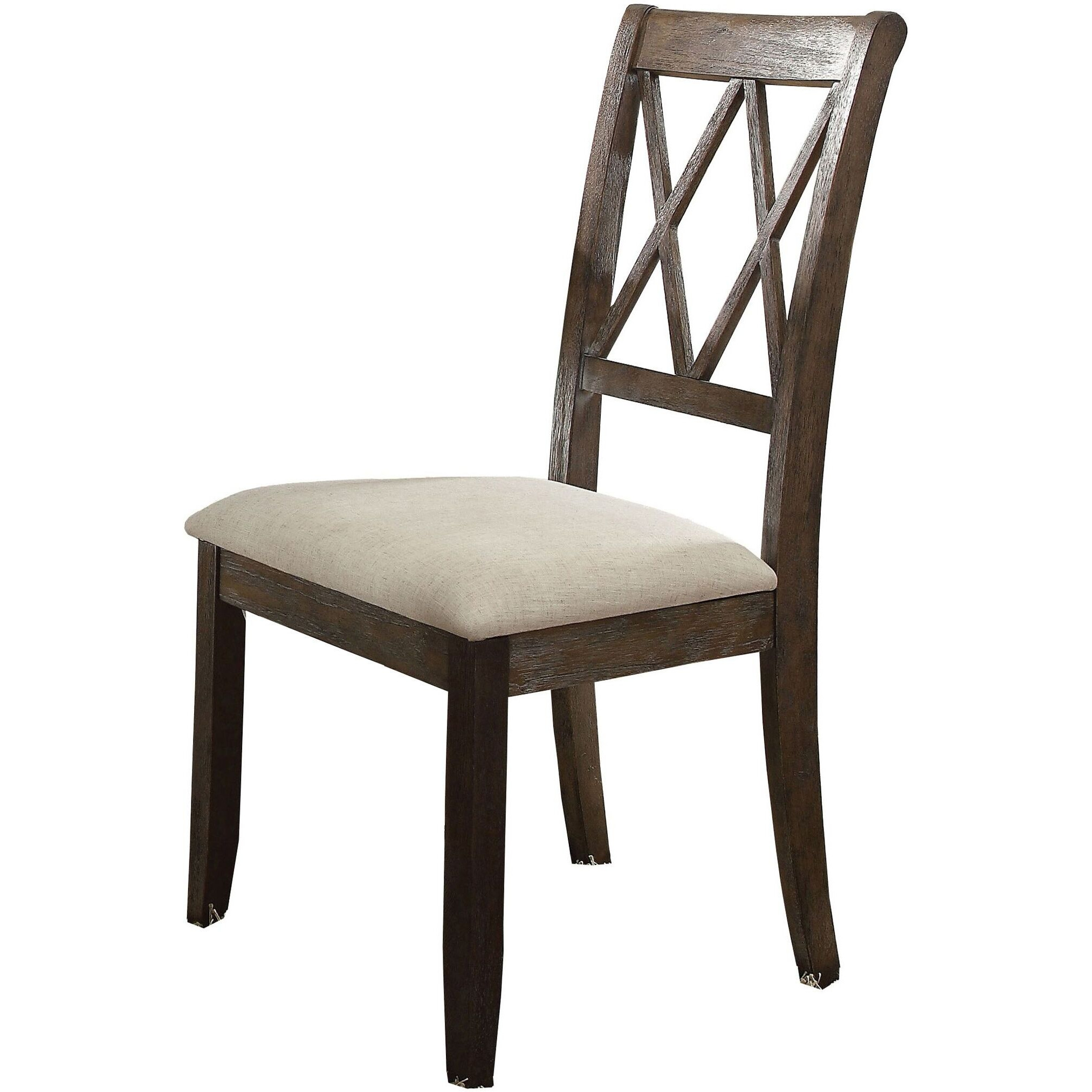 Beige And Salvage Brown Open Back Side Chairs (Set Of 2)