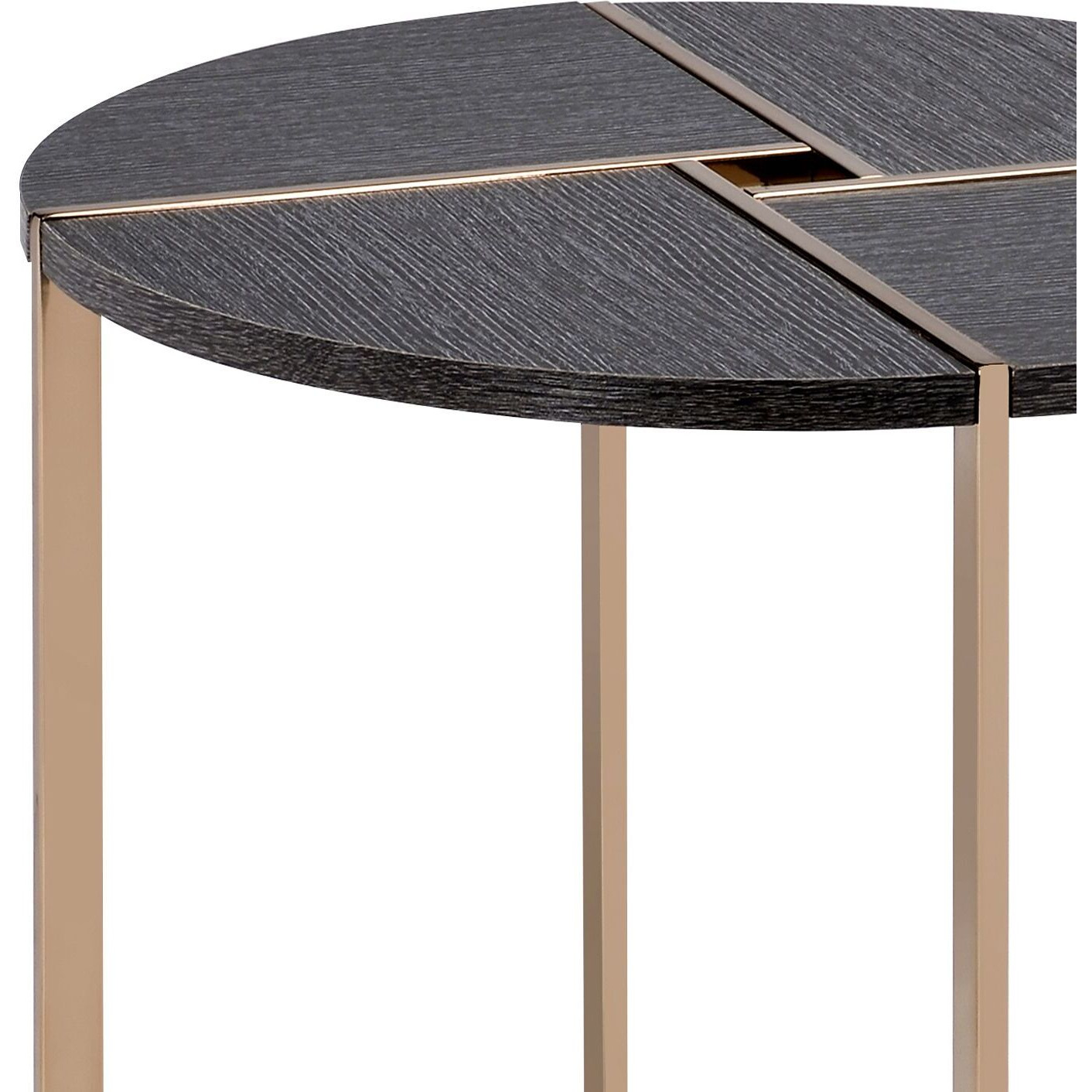 Black And Champagne Round End Table
