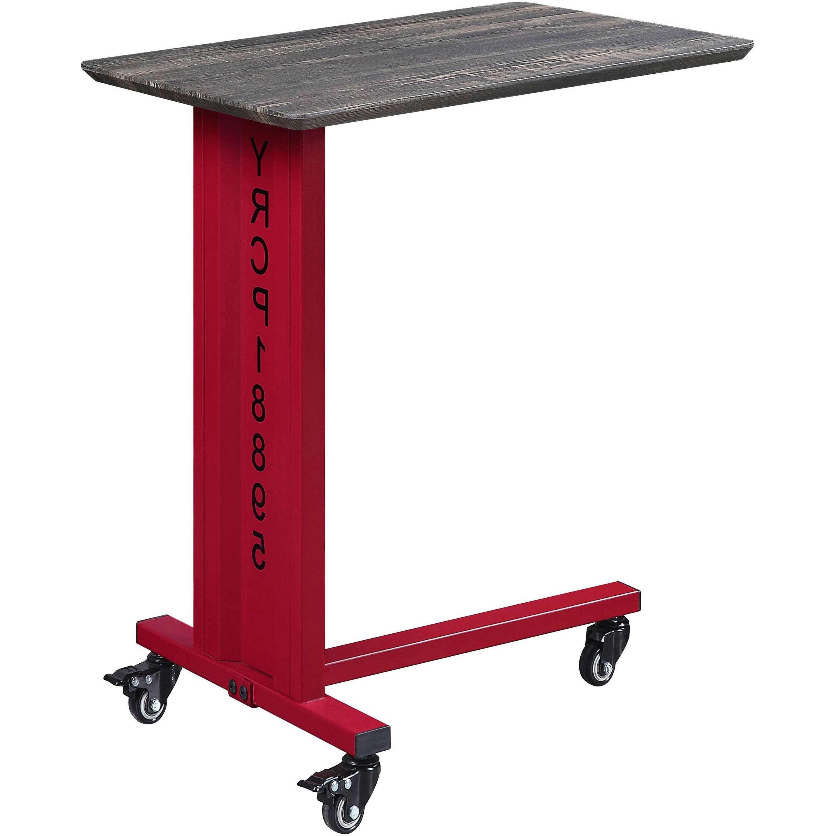 Red Accent Table And Wall Shelf Set