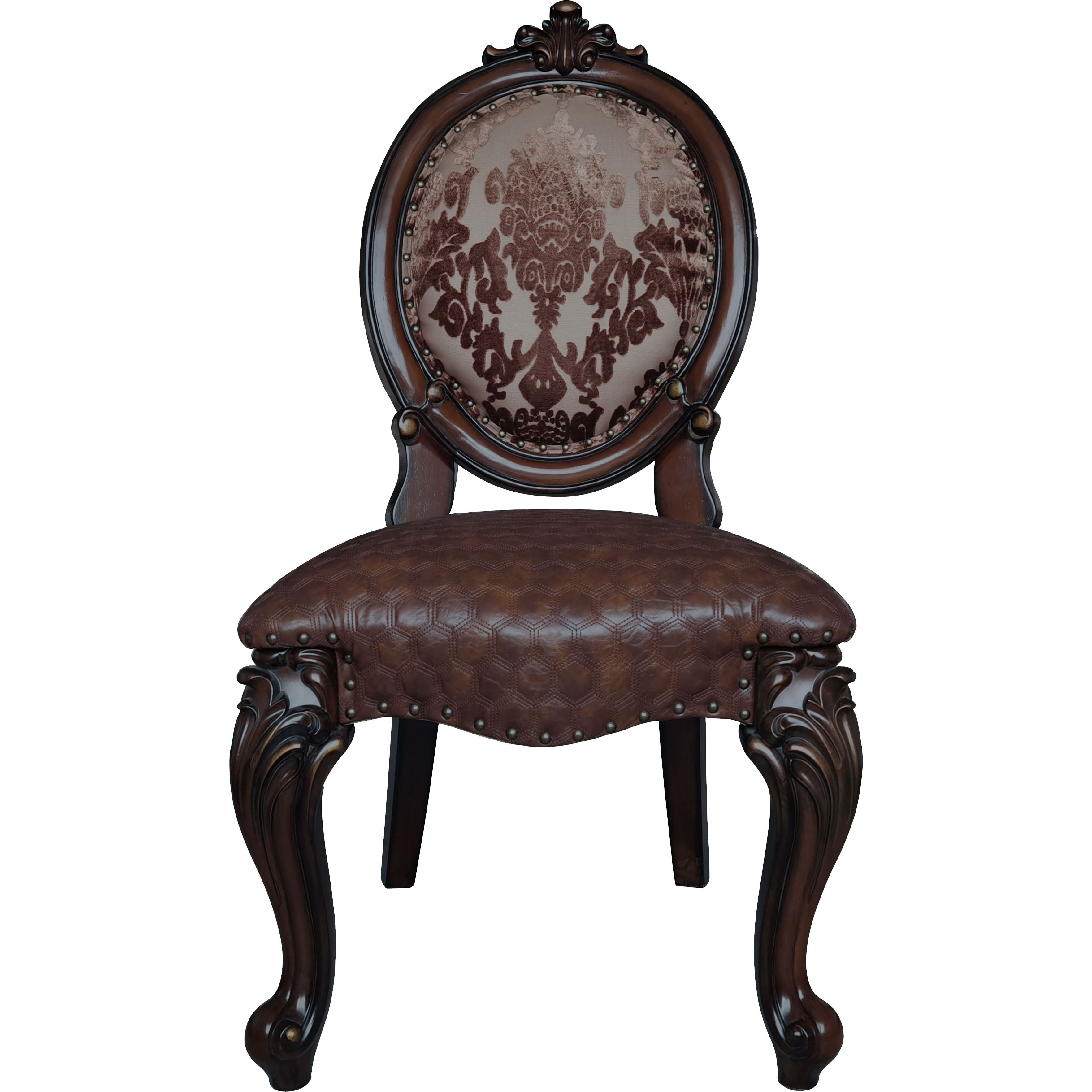 Brown And Cherry Oval Back Side Chairs (Set Of 2)
