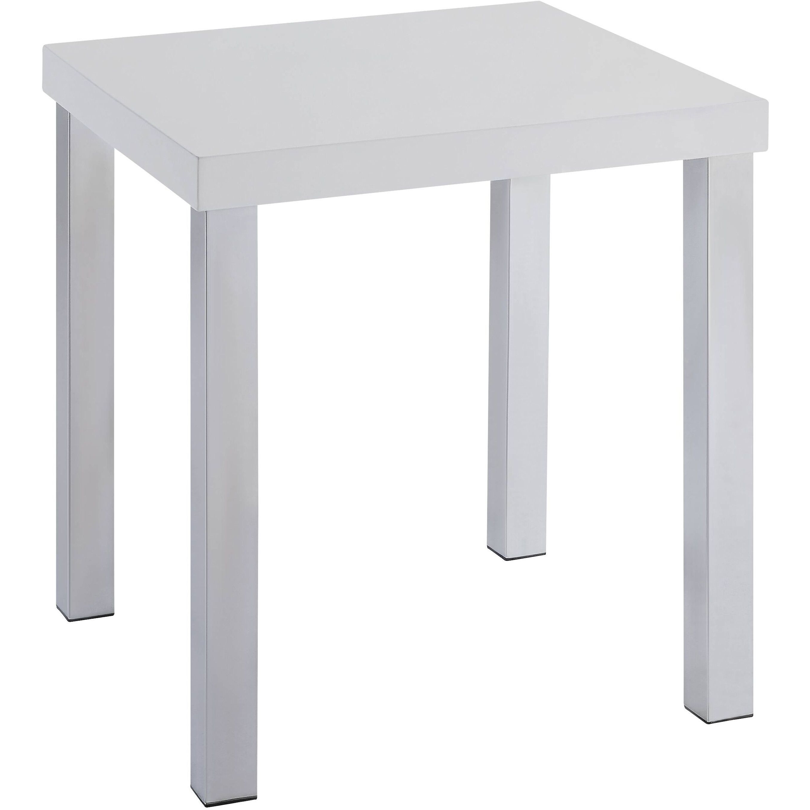 White High Gloss And Chrome End Table