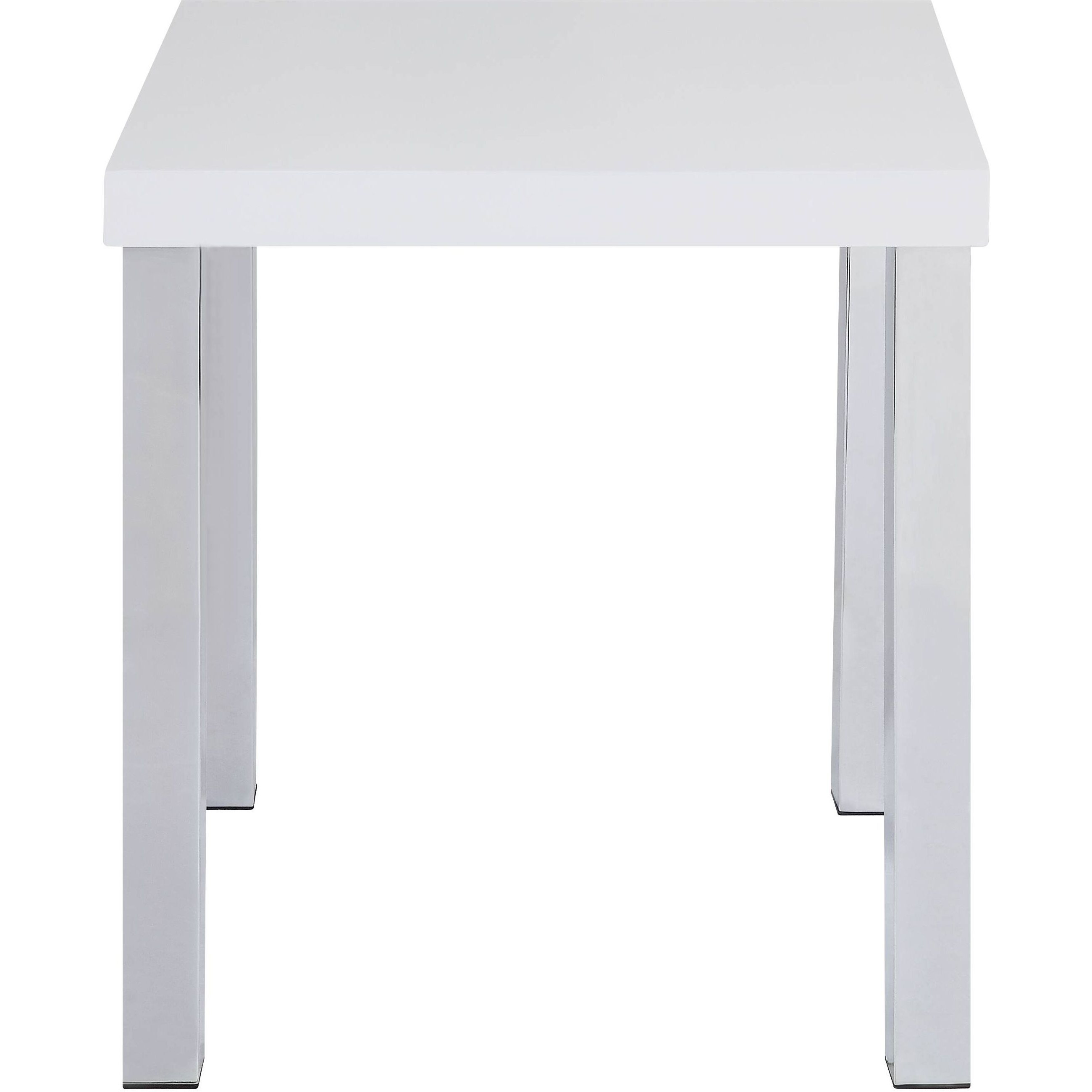 White High Gloss And Chrome End Table