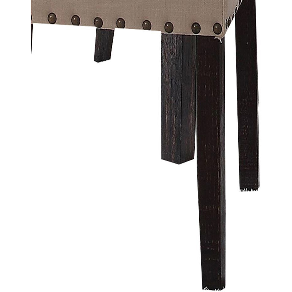 Beige And Salvage Dark Oak Upholstery Side Chair (Set Of 2)