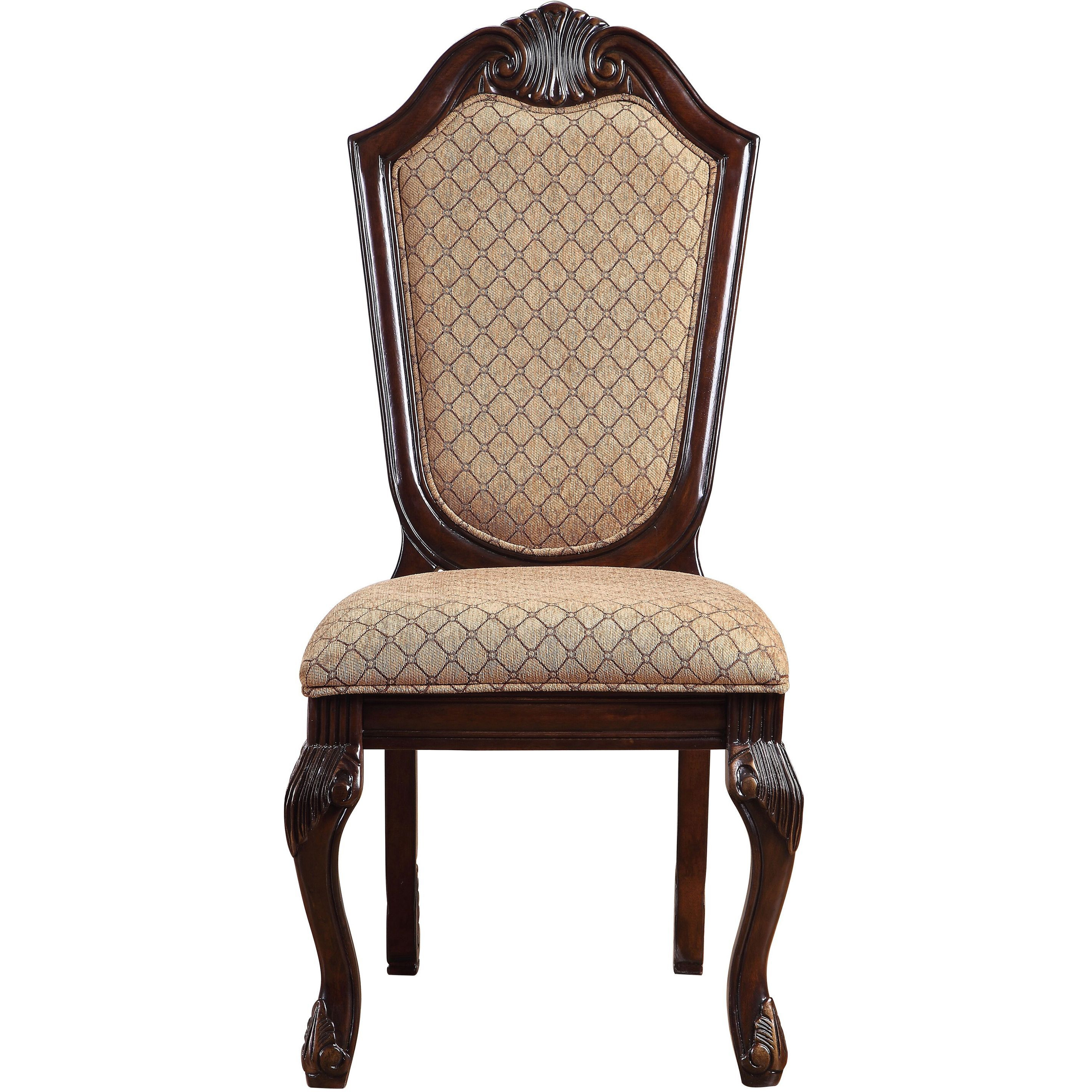 Beige And Espresso Solid Back Side Chairs (Set Of 2)